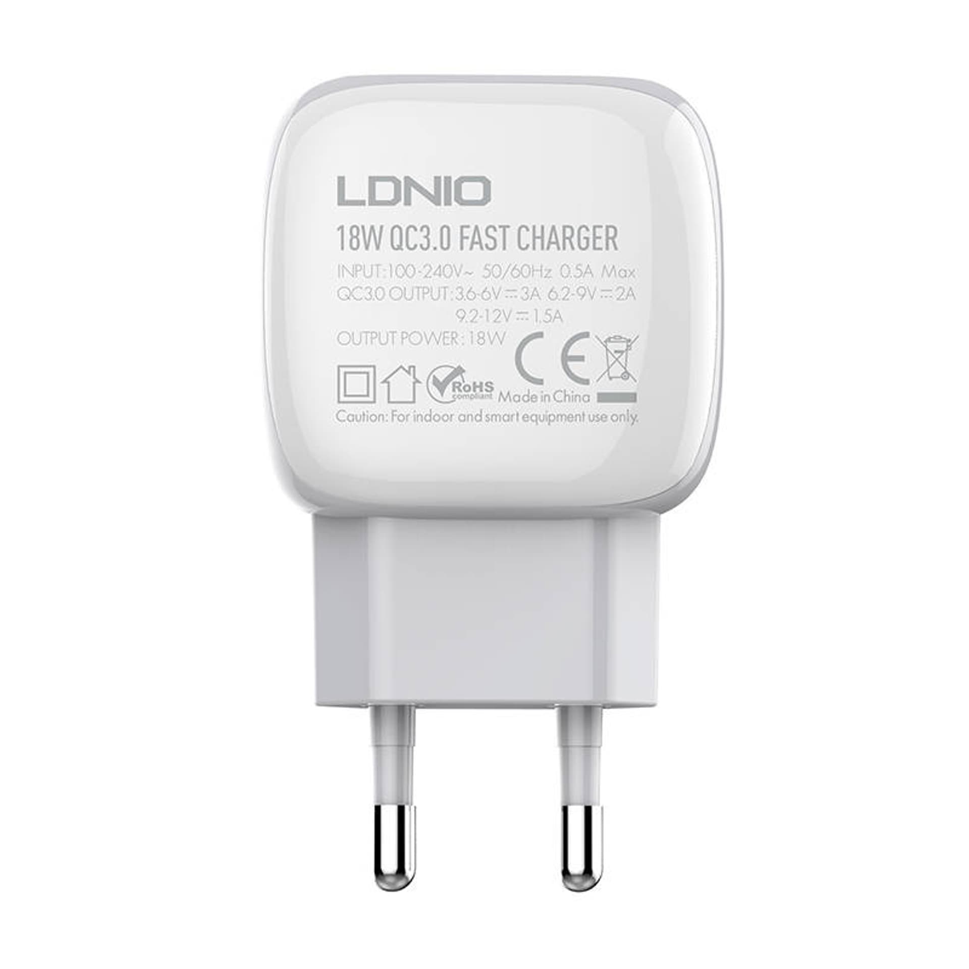 

Ładowarka sieciowa LDNIO A1306Q 18W + kabel USB-C