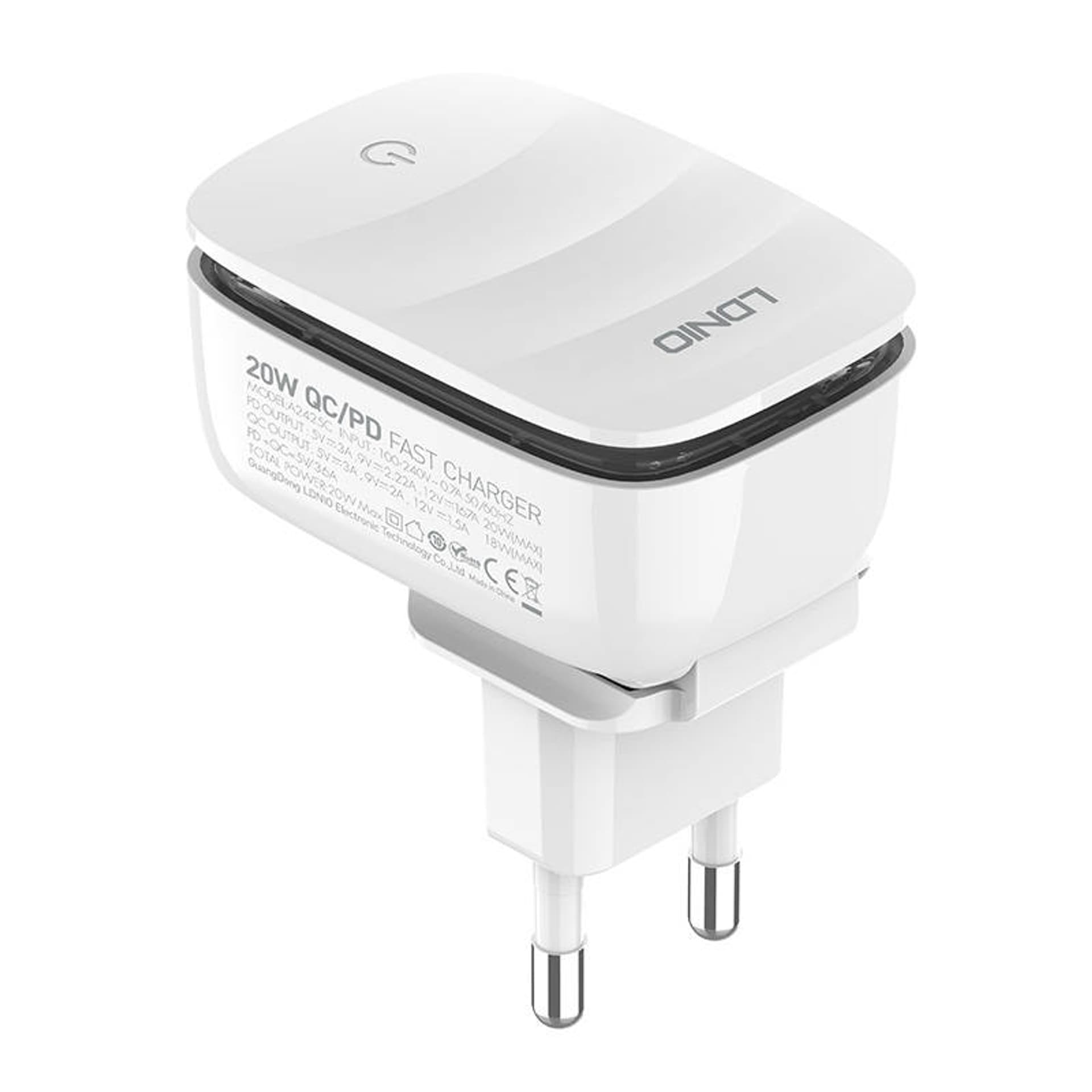 

Ładowarka sieciowa LDNIO A2425C USB, USB-C + kabel USB-C - USB-C