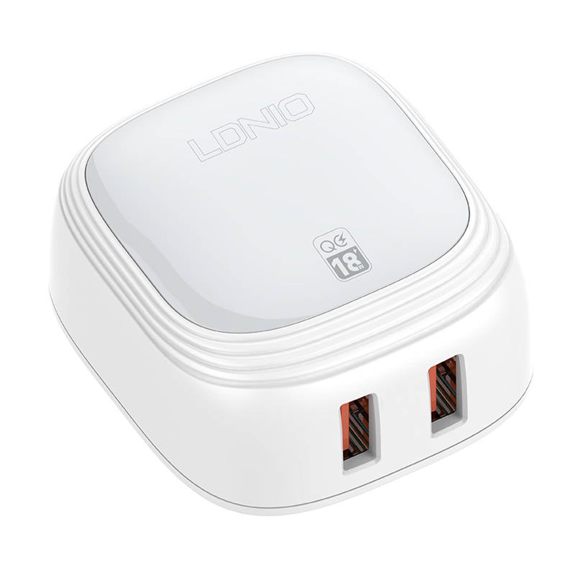 

Ładowarka sieciowa LDNIO A2512Q 2USB 18W + kabel Lightning