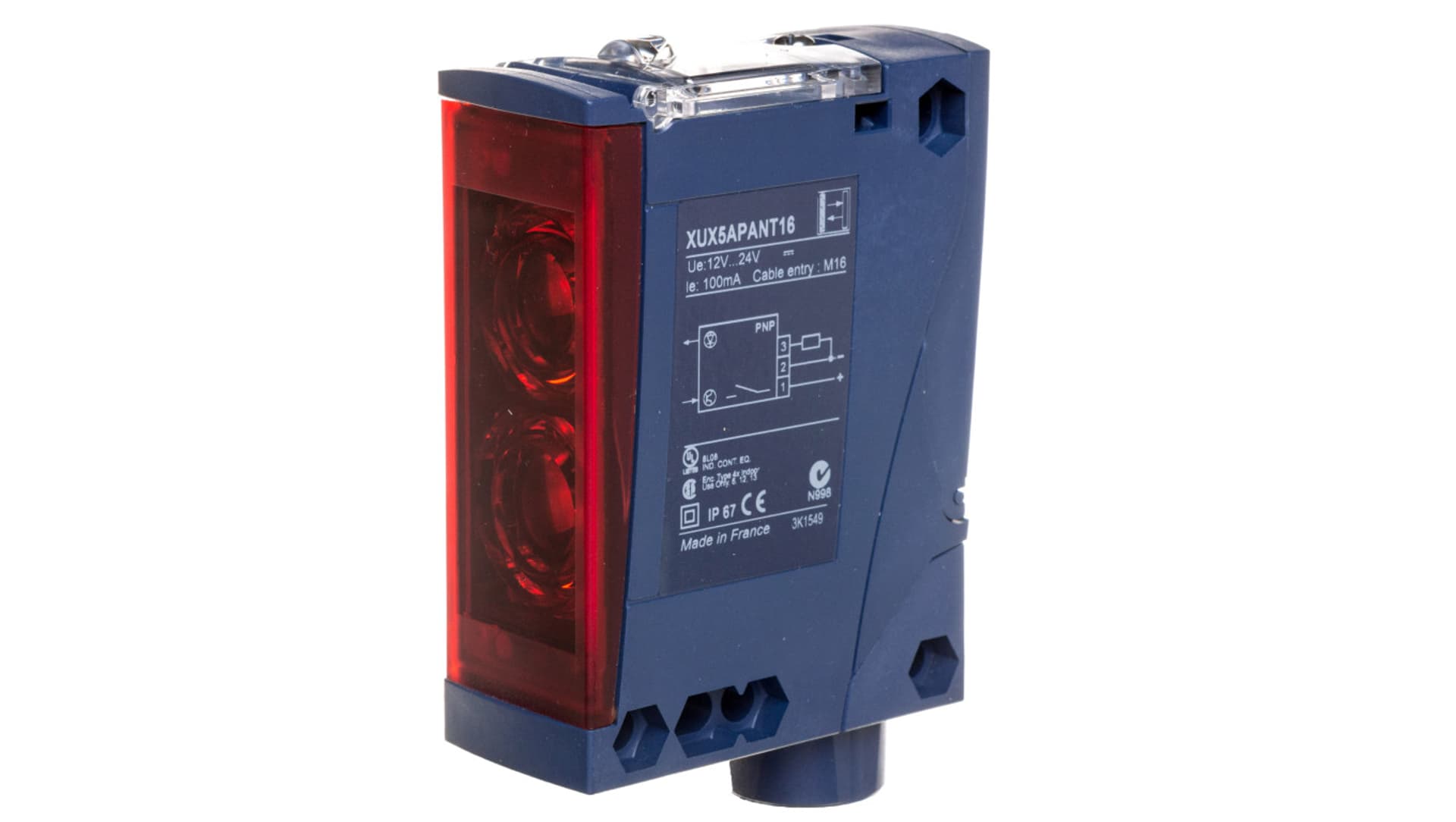 

Czujnik fotoelektryczny Sn=2,1m 12-24V DC M12 NO XUX5APANT16