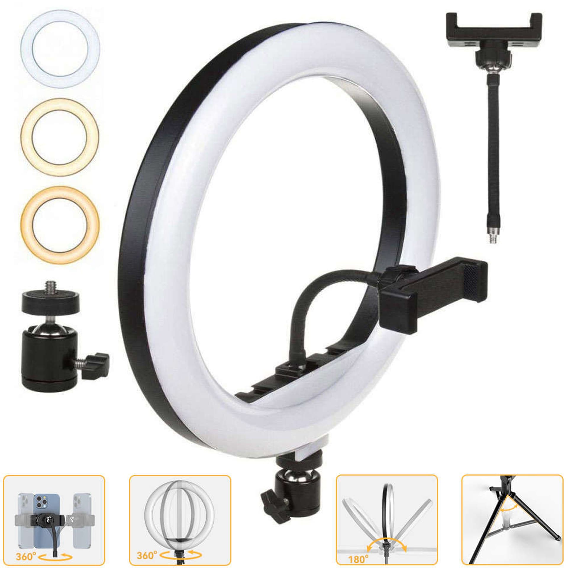 

Lampa pierścieniowa LED Ring Lamp 30cm Stojak Tripod Oświetlenie do zdjęć z pilotem + statyw 220cm