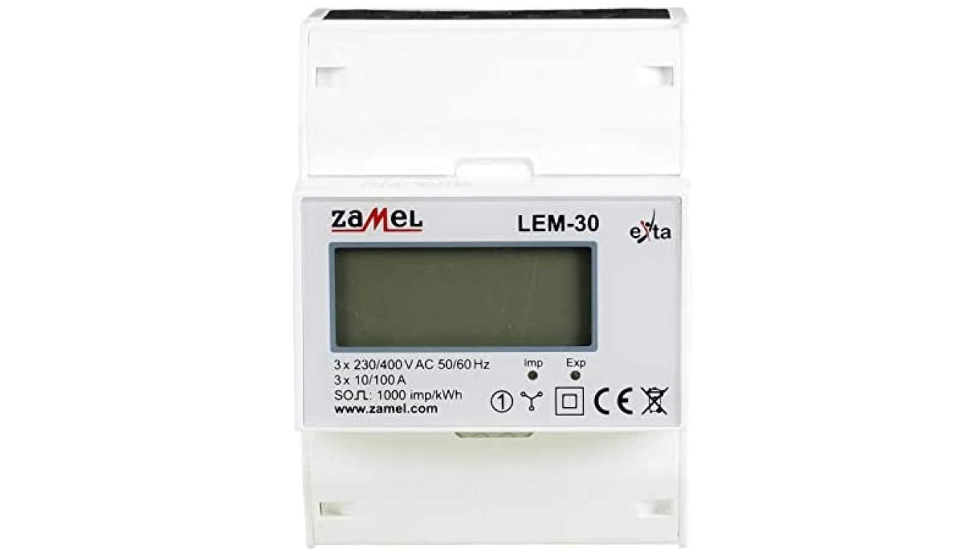 

Licznik energii elektrycznej 3-fazowy LCD 100 A 4-MOD LEM-30 EXT10000235