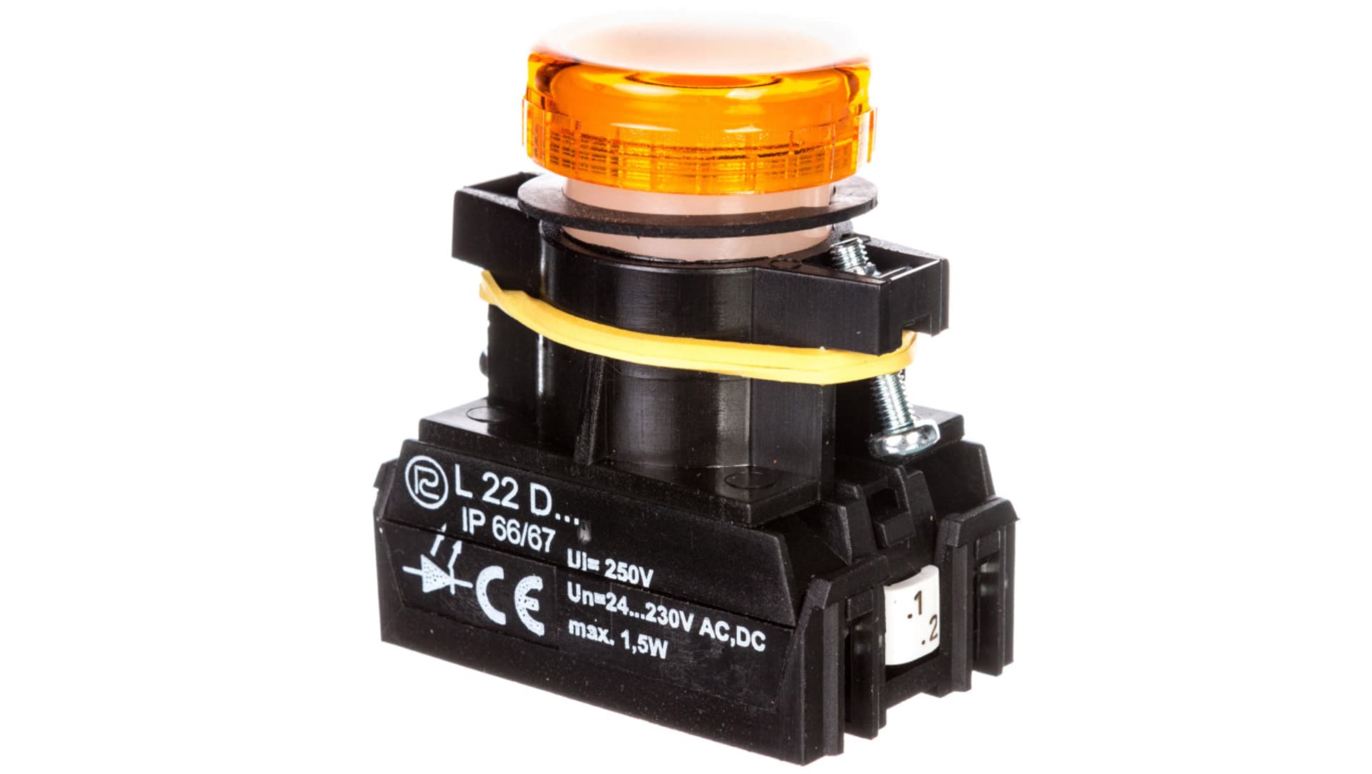 

Lampka sygnalizacyjna 22mm żółta L22D 24-230V AC/DC W0-LDU1-L22D G
