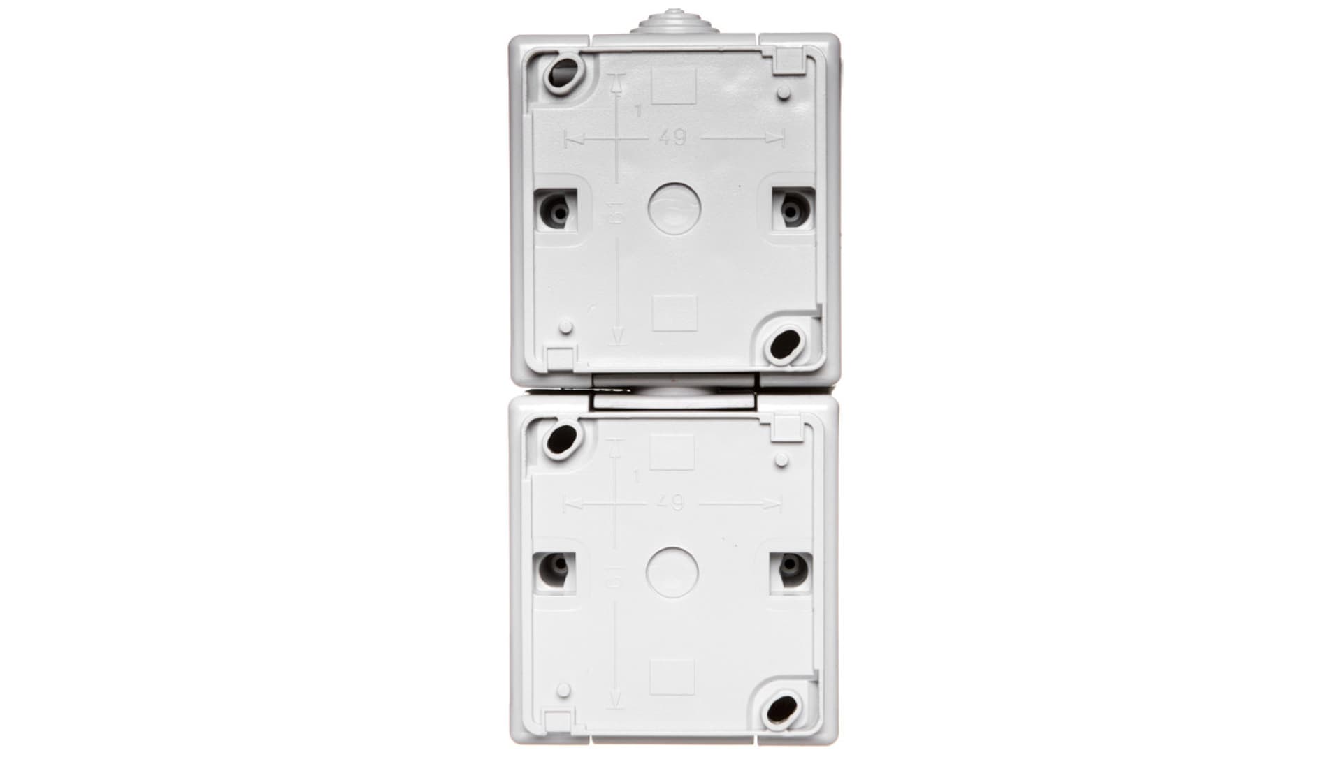 

Gniazdo AQUANT 2x2P+Z 16A 250V pionowe szare z przesłoną IP55 RAL 7035+RAL 7034 1252-10