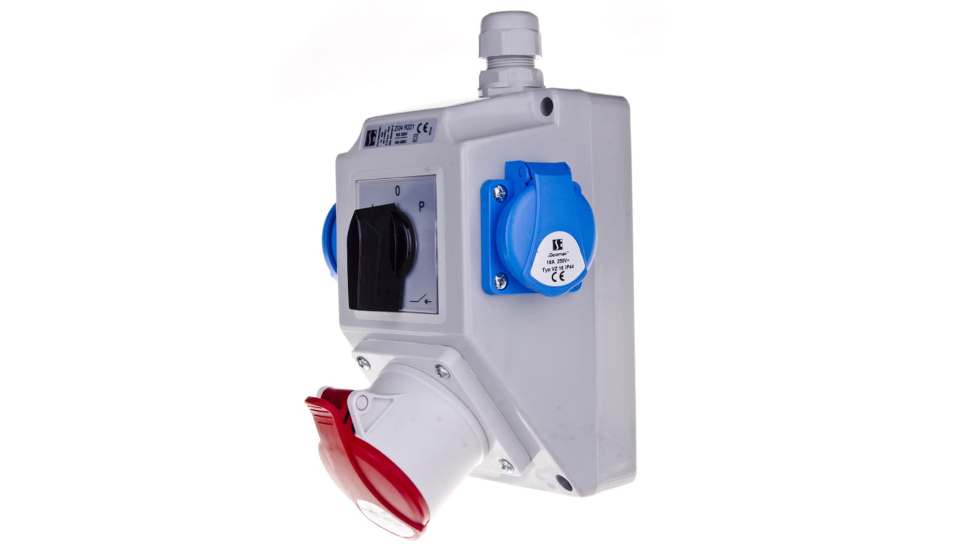 

Zestaw instalacyjny z gniazdem 16A 3P+N+PE 2x2P+P ZI04R221