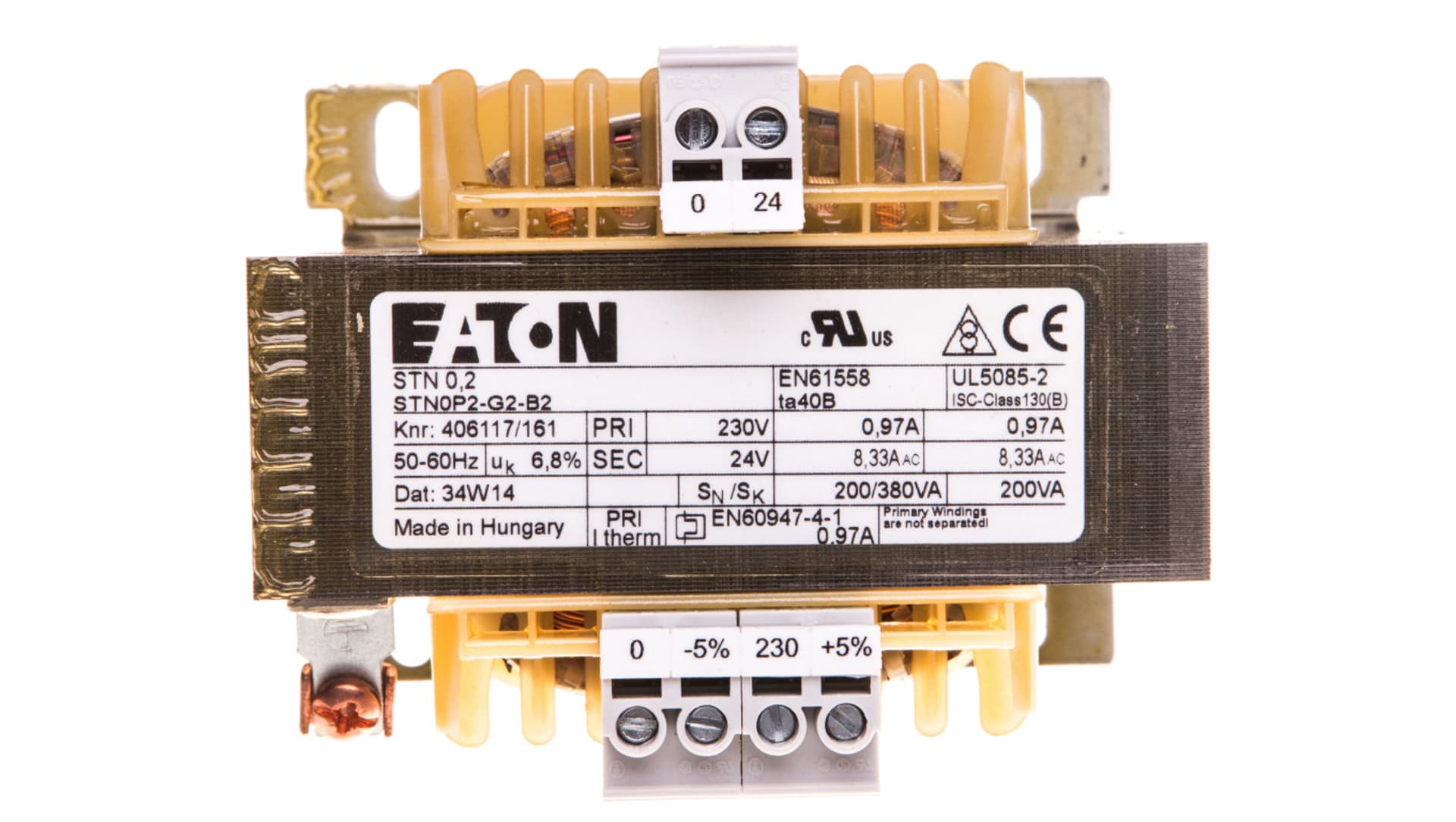 

Transformator 1-fazowy 200VA 230/24V STN0,2(230/24) 204976, 230/24) 20497