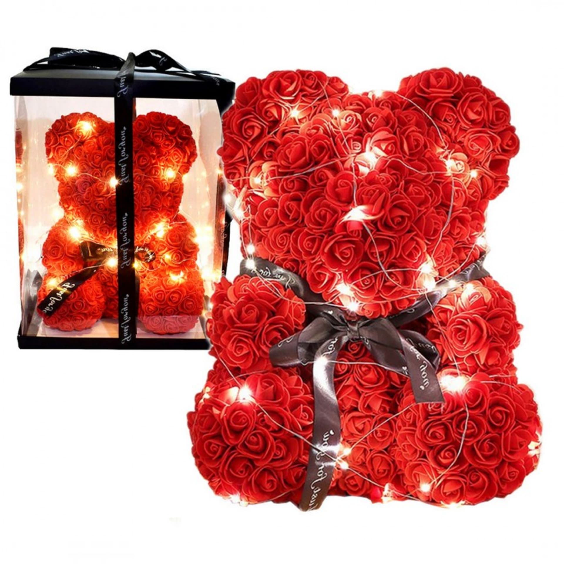 

MIŚ Z RÓŻ Walentynkowy Czerwony LED 40 cm MIS06CZE