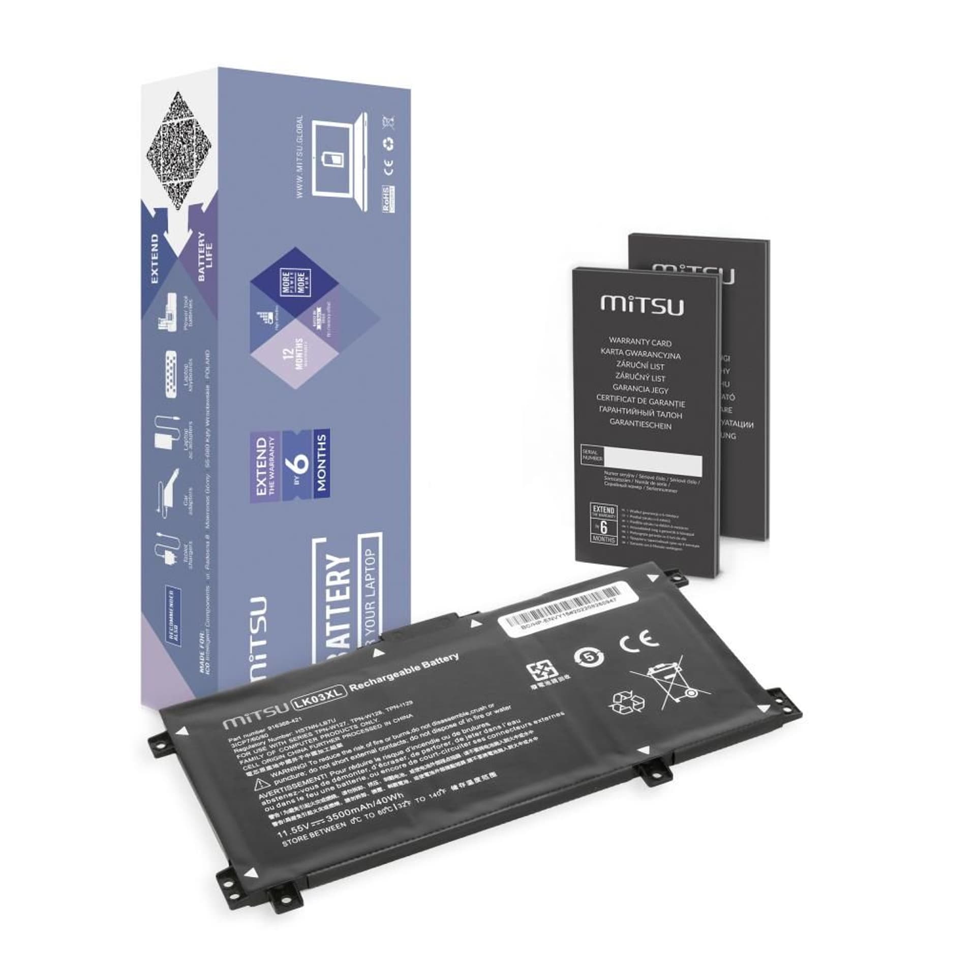 

Bateria Mitsu do HP Envy 17, x360 15