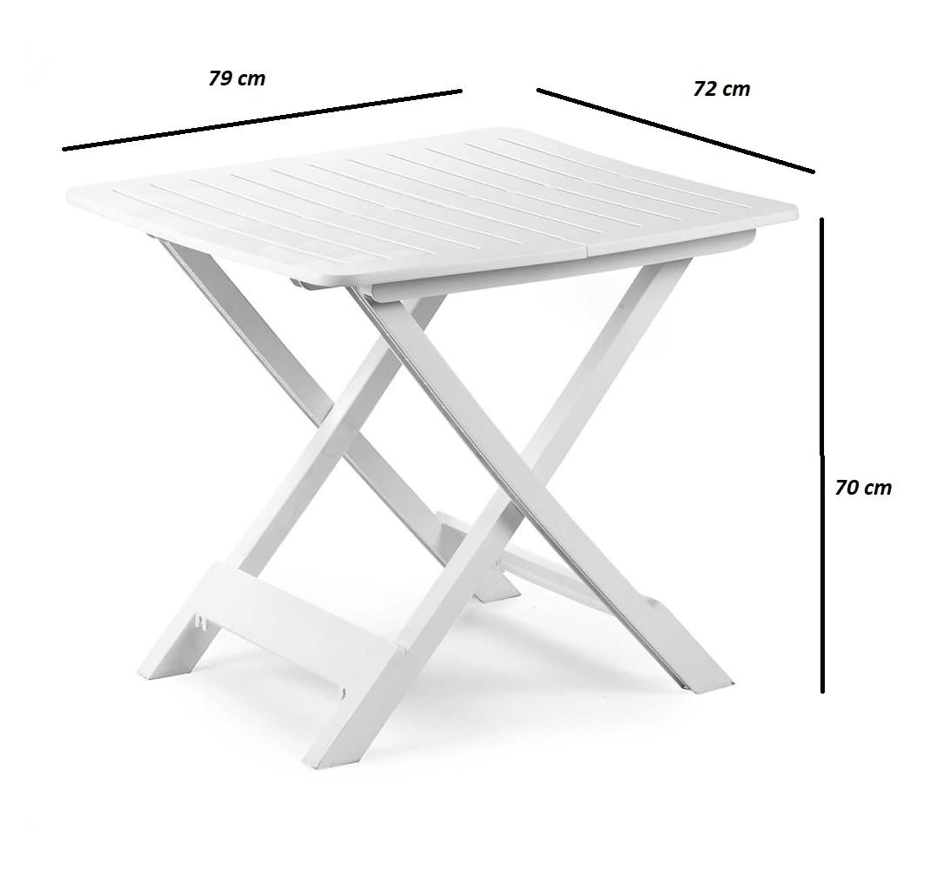 

Stół stolik ogrodowy składany - biały 70 cm