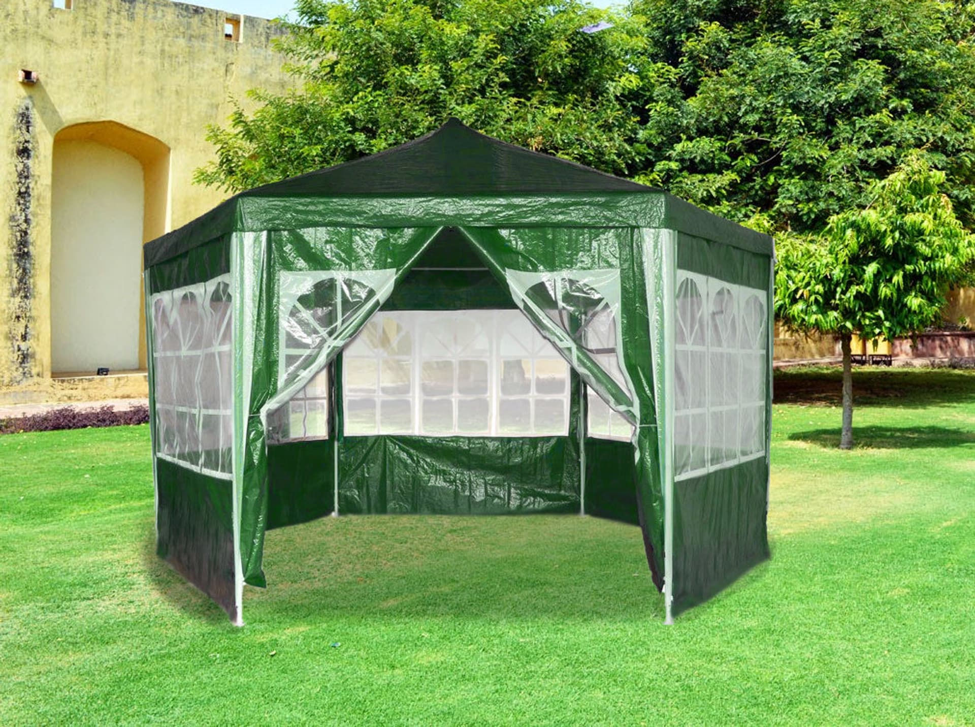 

Namiot pawilon ogrodowy handlowy 2x2x2m z oknami