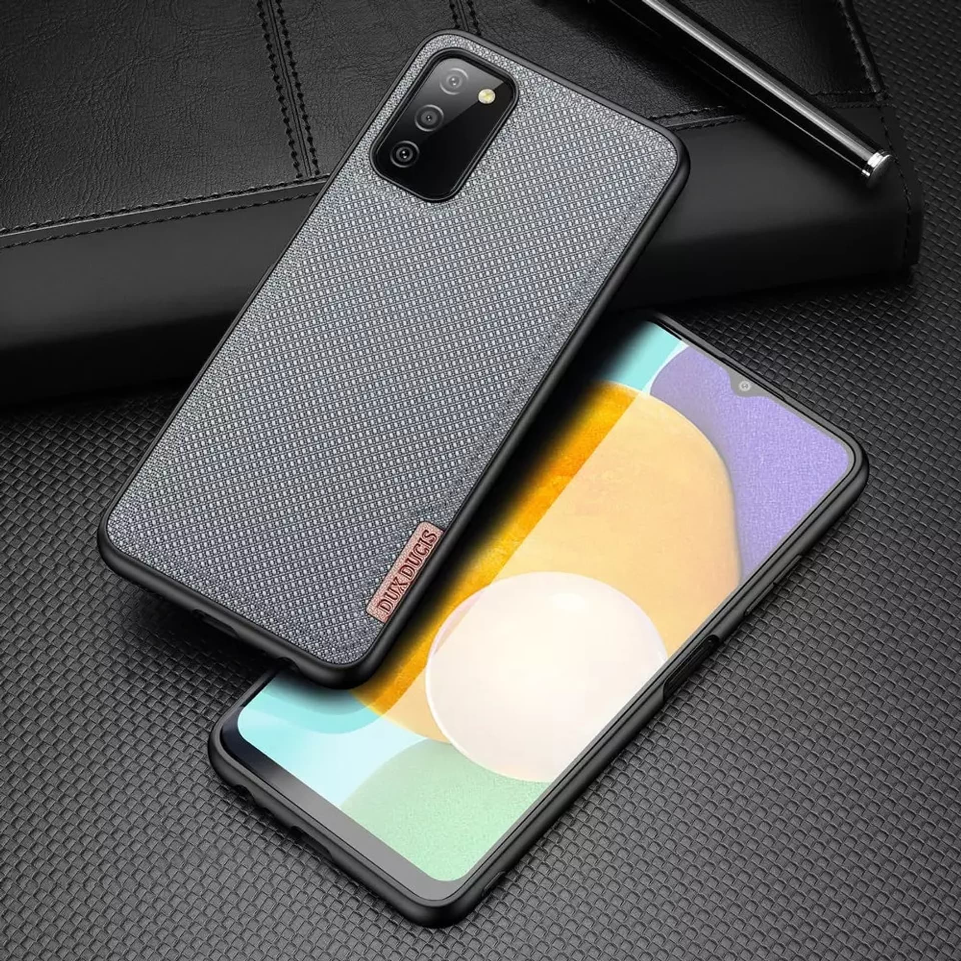 

Dux Ducis Fino etui pokrowiec pokryty nylonowym materiałem Samsung Galaxy A03s szary