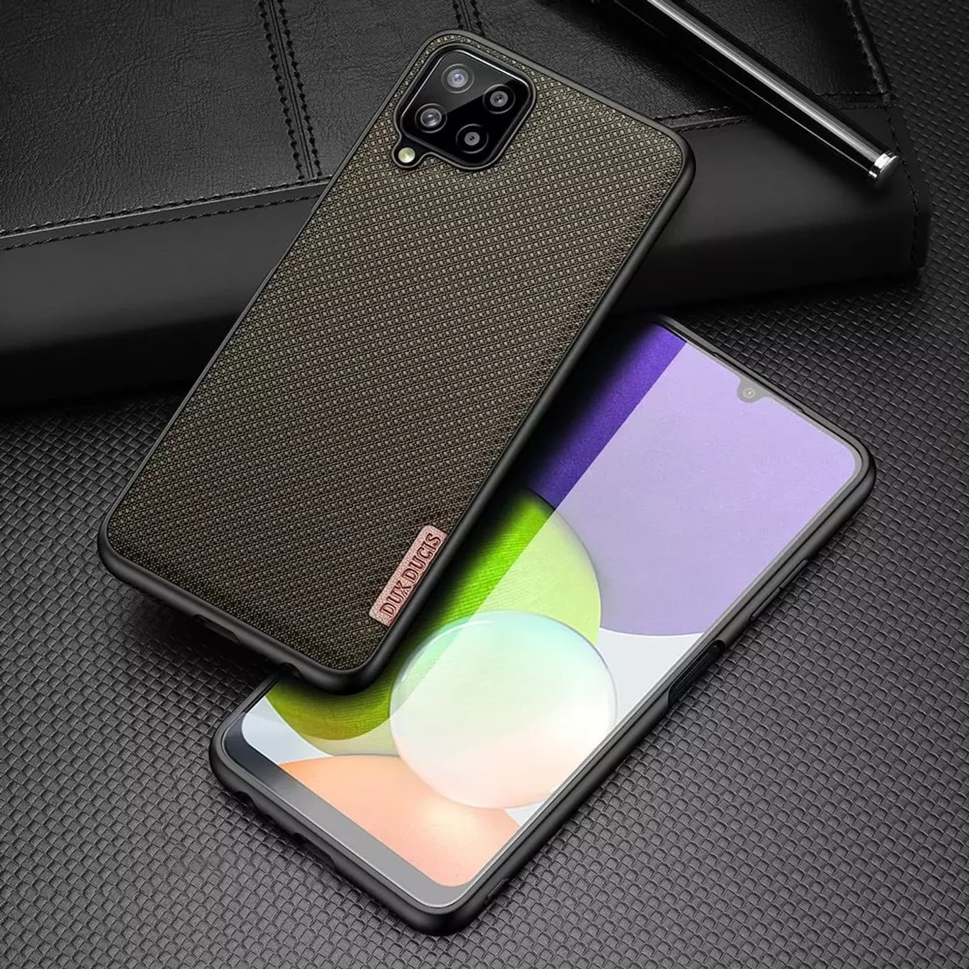 

Dux Ducis Fino etui pokrowiec pokryty nylonowym materiałem Samsung Galaxy A22 4G zielony