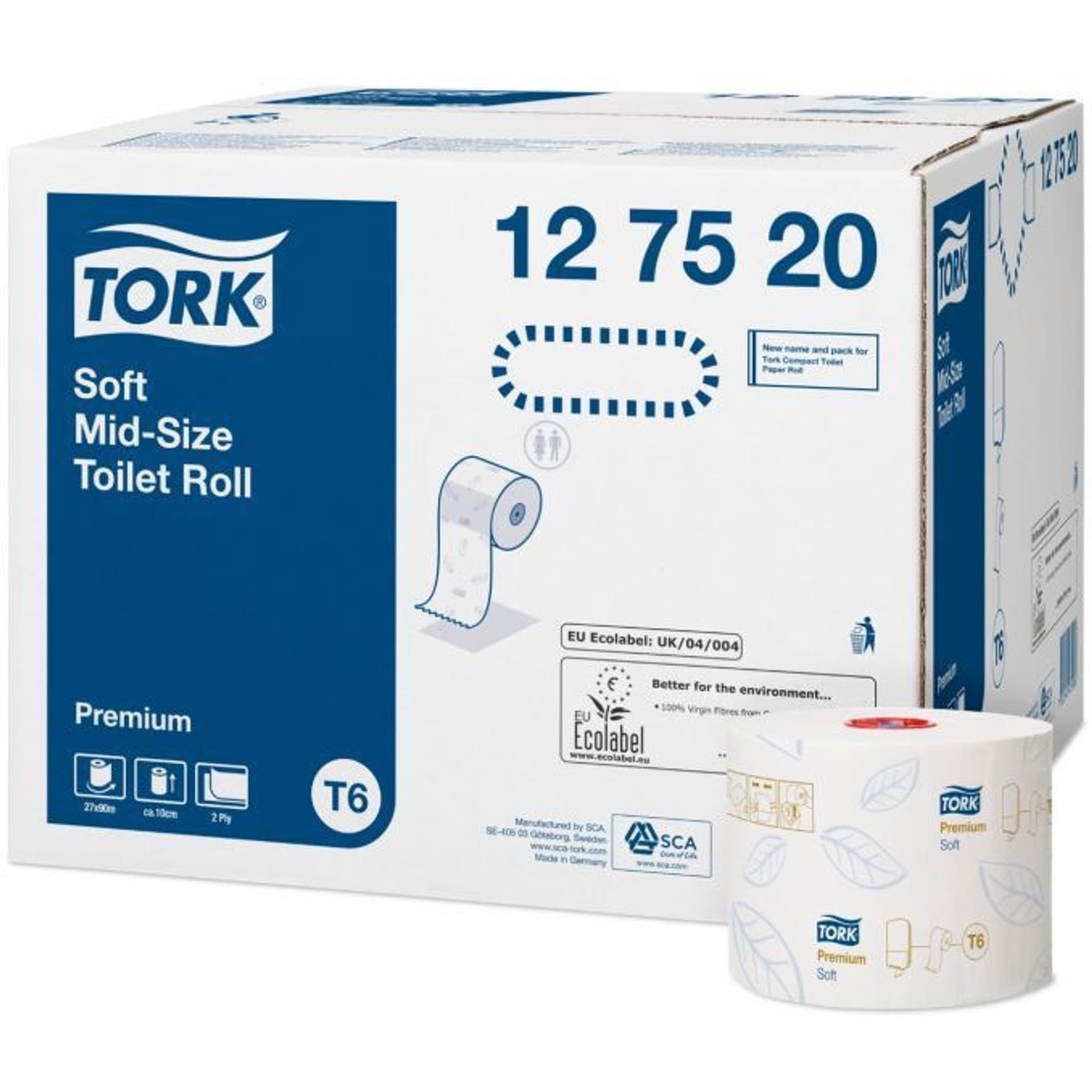 

Papier toaletowy TORK T6 Premium Soft compact (27 rolek) biały 2w 90m 127520 celuloza+makulatura, 27 rolek) biały 2w 90m 127520 celuloza+makulatur