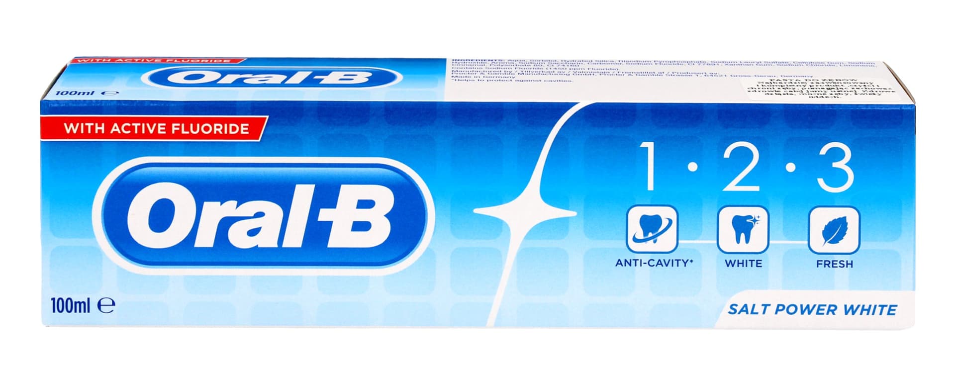 

Oral B Pasta do zębów 100ml 1.2.3. Salt Powder White