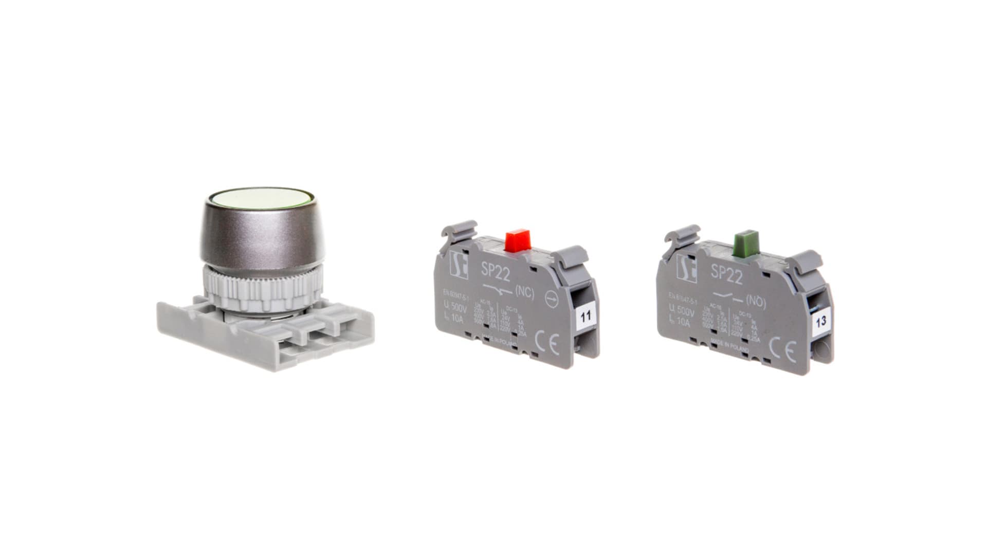 

Przycisk sterowniczy 22mm zielony kryty 1Z 1R SP22-KZ-11.