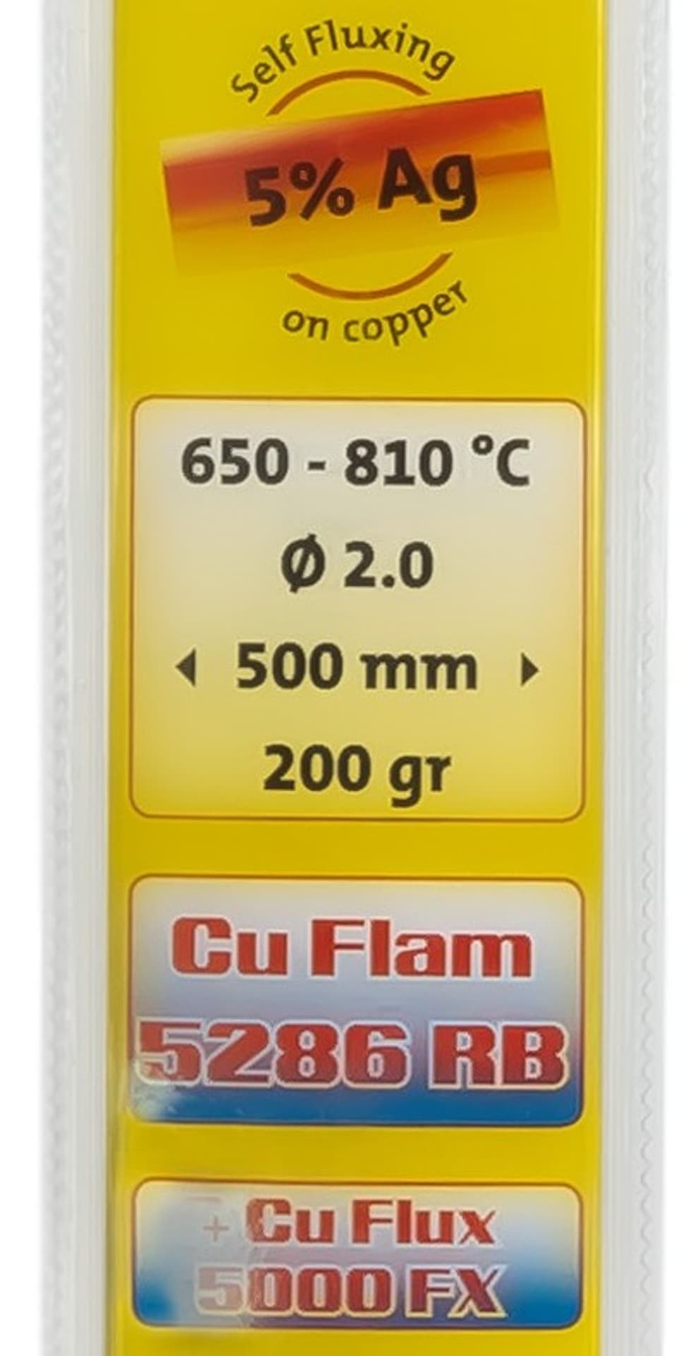 

LUT TWARDY CU FLAM RB 5286 CUP 5% AG - 500*2MM 200G
