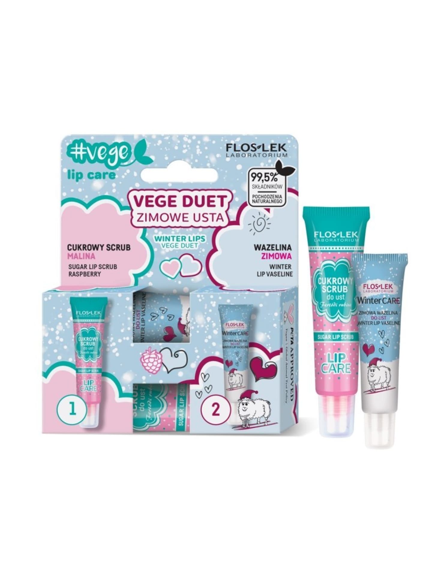 

Floslek Lip Care Vege Duet Zimowe Usta ( scrub malinowy 14g + wazelina zimowa 10g)
