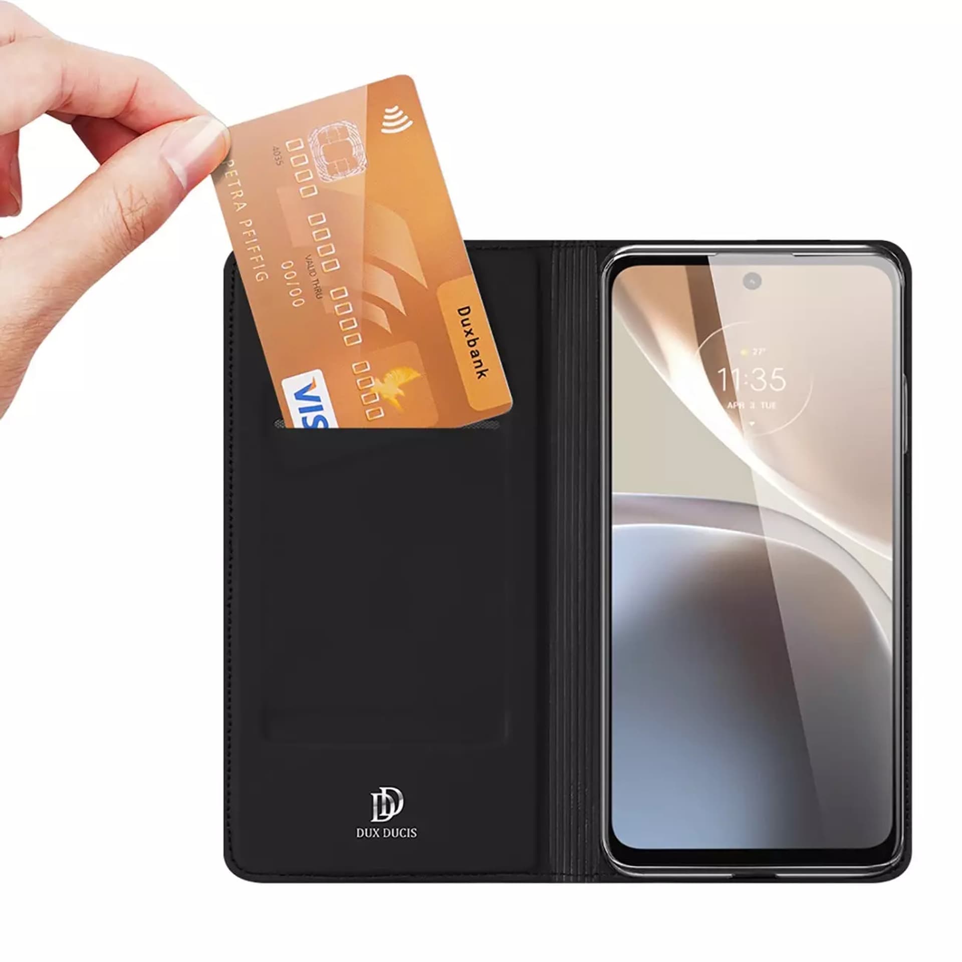 

Dux Ducis Skin Pro etui Motorola Moto G32 pokrowiec z klapką portfel na kartę podstawka czarne