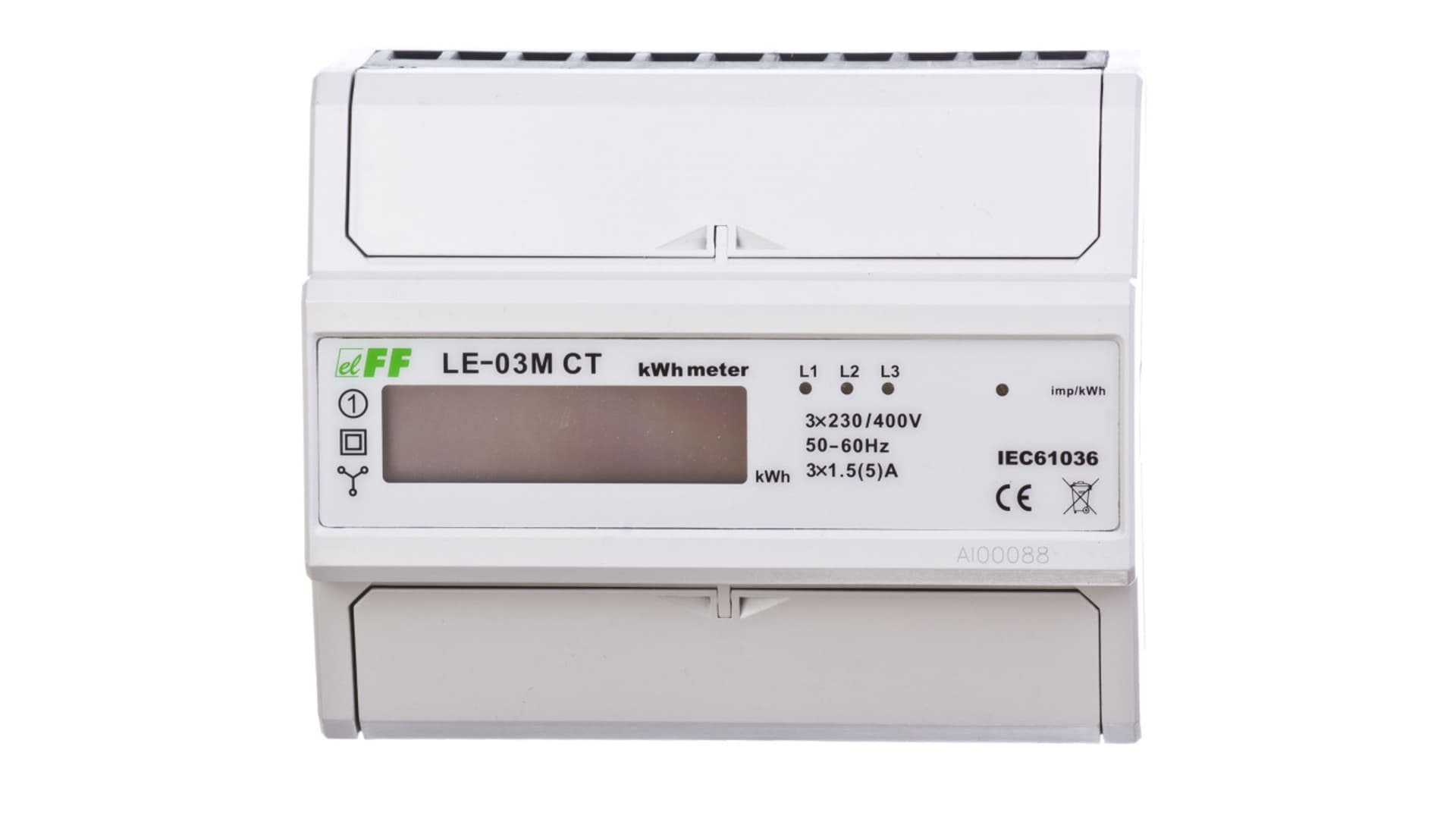 

Licznik energii elektrycznwj 3-fazowy z programowalną przekładnią 5-6000/5A RS-485 MODBUS cyfrowy LE-03M-CT