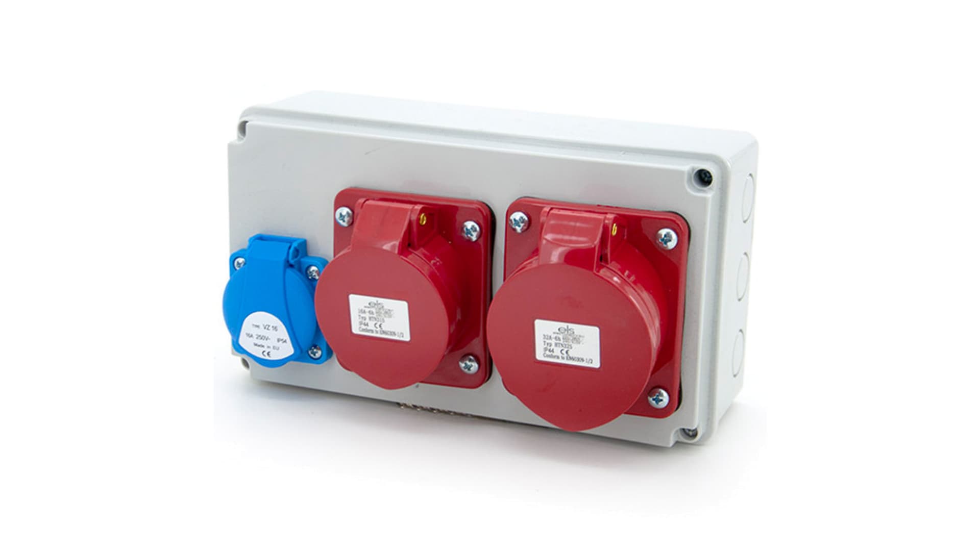 

Rozdzielnica budowlana 32A/4P + 16A/4P + GS 230V, obudowa naścienna, ELS Elektrotechnika, N111/4