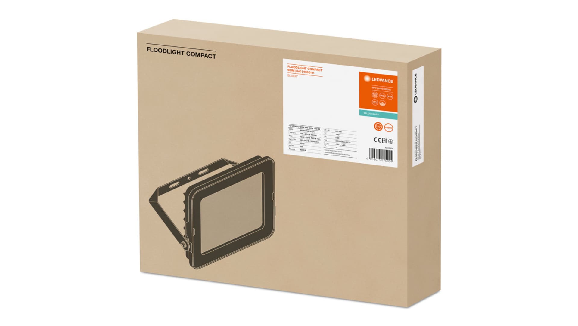 

Projektor LED FLOOD COMPACT V 90W 840 SYM 100 BK 4058075575004