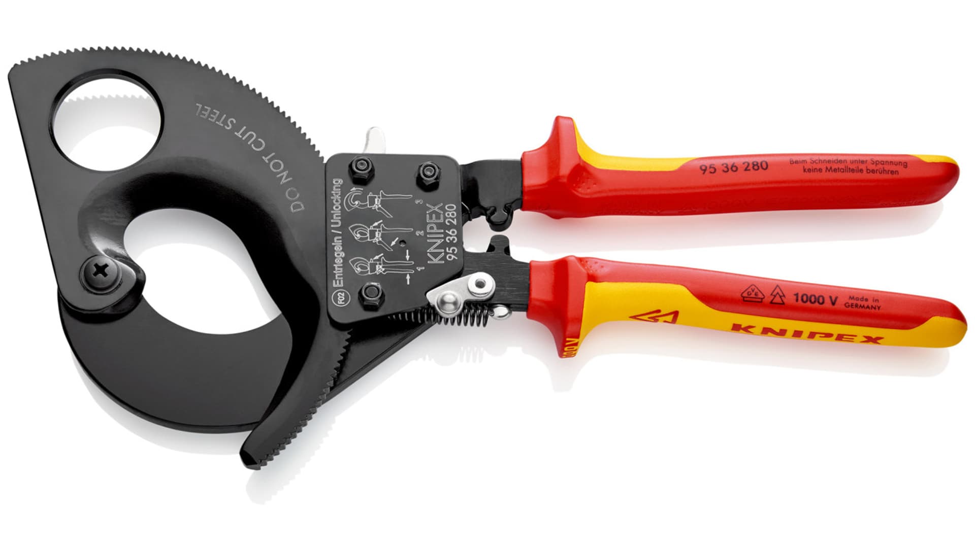

Nozyce do kabli VDE z rekojesciami wielokomp. 280mm KNIPEX