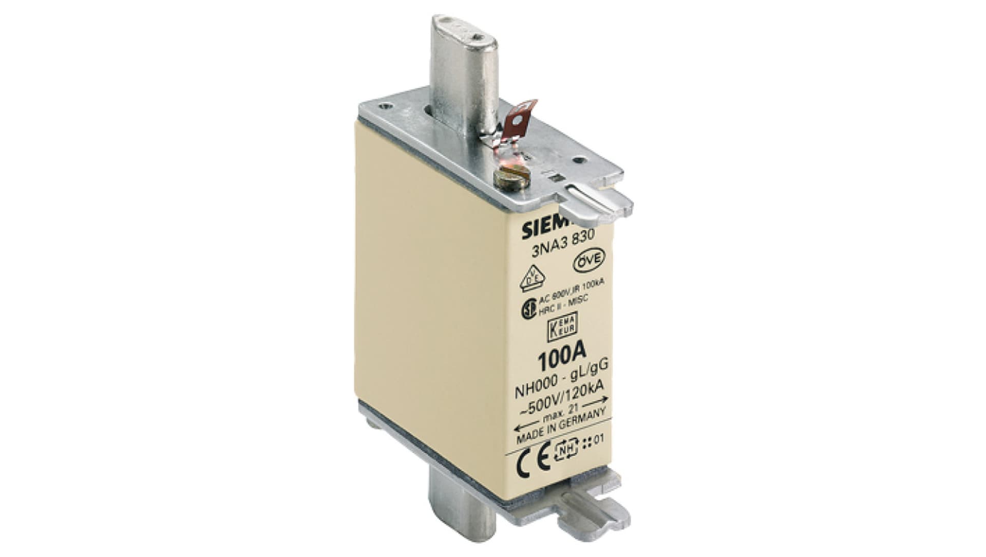 

Wkładka topikowa NH000 100A gG 500V wersja standard zaczepy nieizolowane 3NA3830