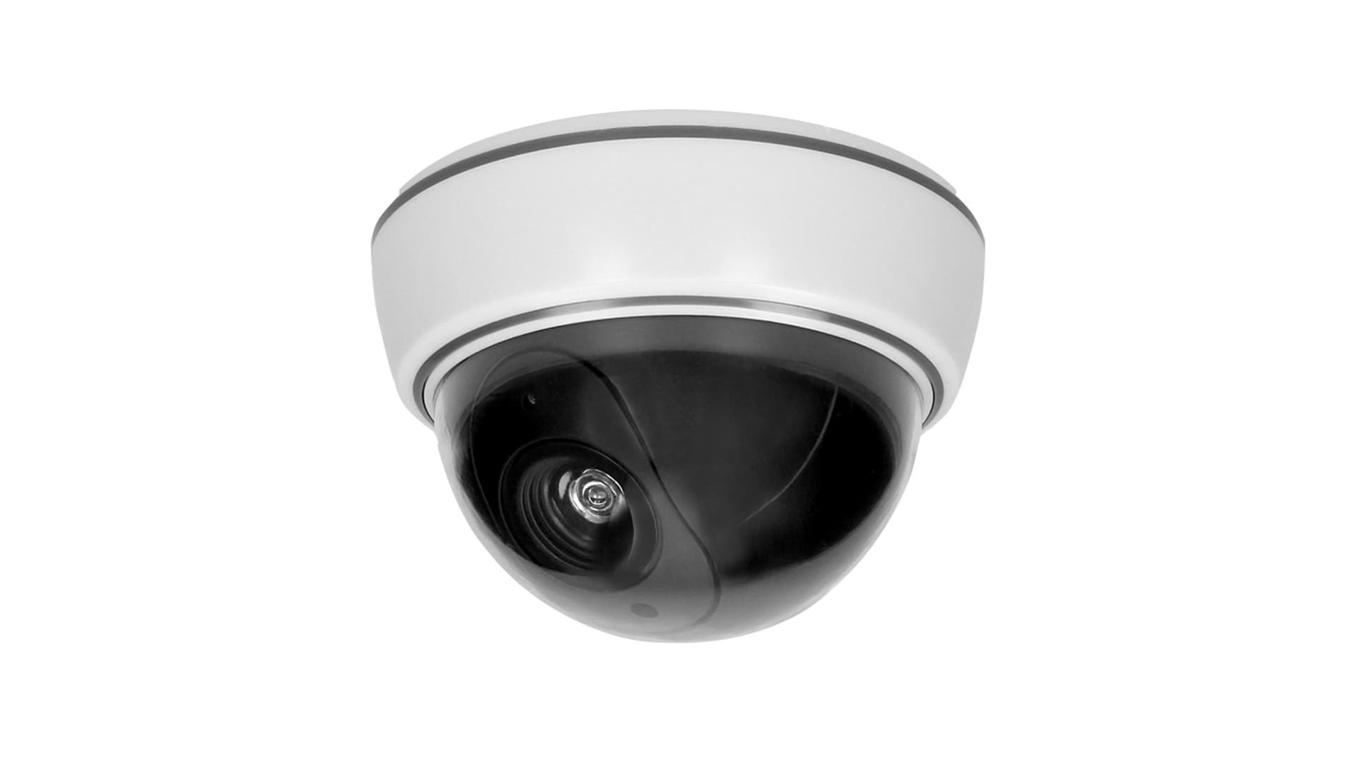 

Atrapa kopułowej kamery monitorującej bez podczerwieni CCTV, bateryjna