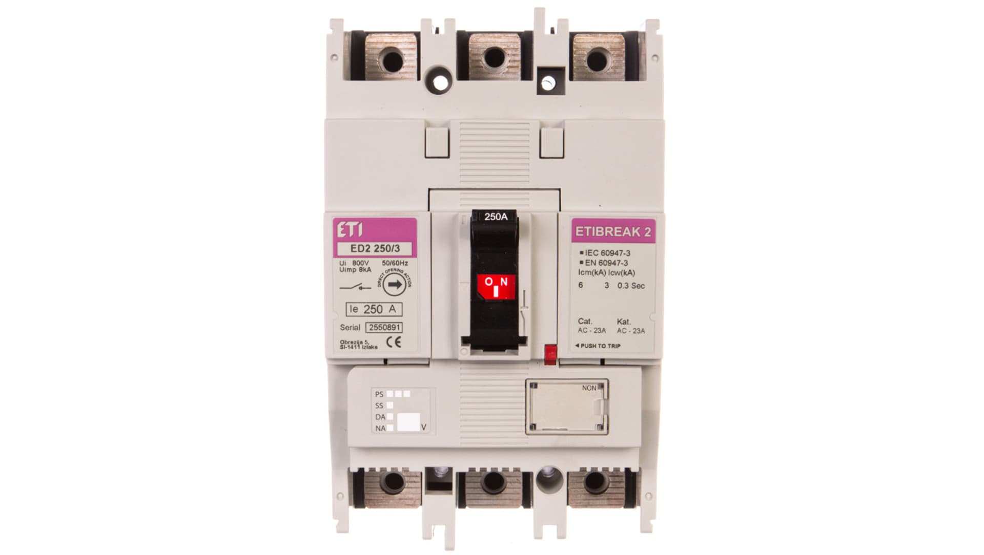 

Rozłącznik izolacyjny 3P 250A 6kA ED2 250/3 004671273