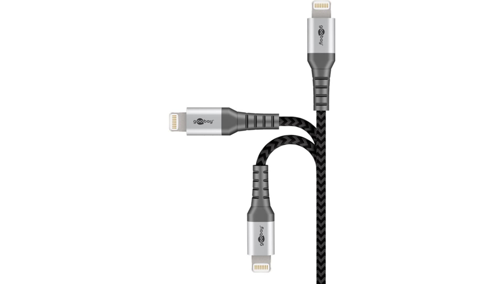 

Kabel Lightning na USB-A tekstylny z metalowymi wtyczkami (srebrny) 1 m 49271, Srebrny) 1 m 4927