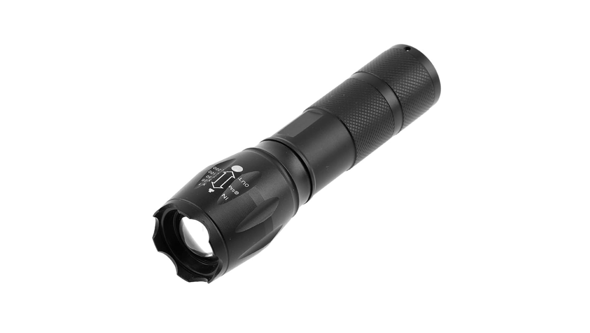 

Latarka kieszonkowa SOS zoom na baterie 3xAAA 1,5 V,5W,300lm,6400K,200m,IP44,czarna