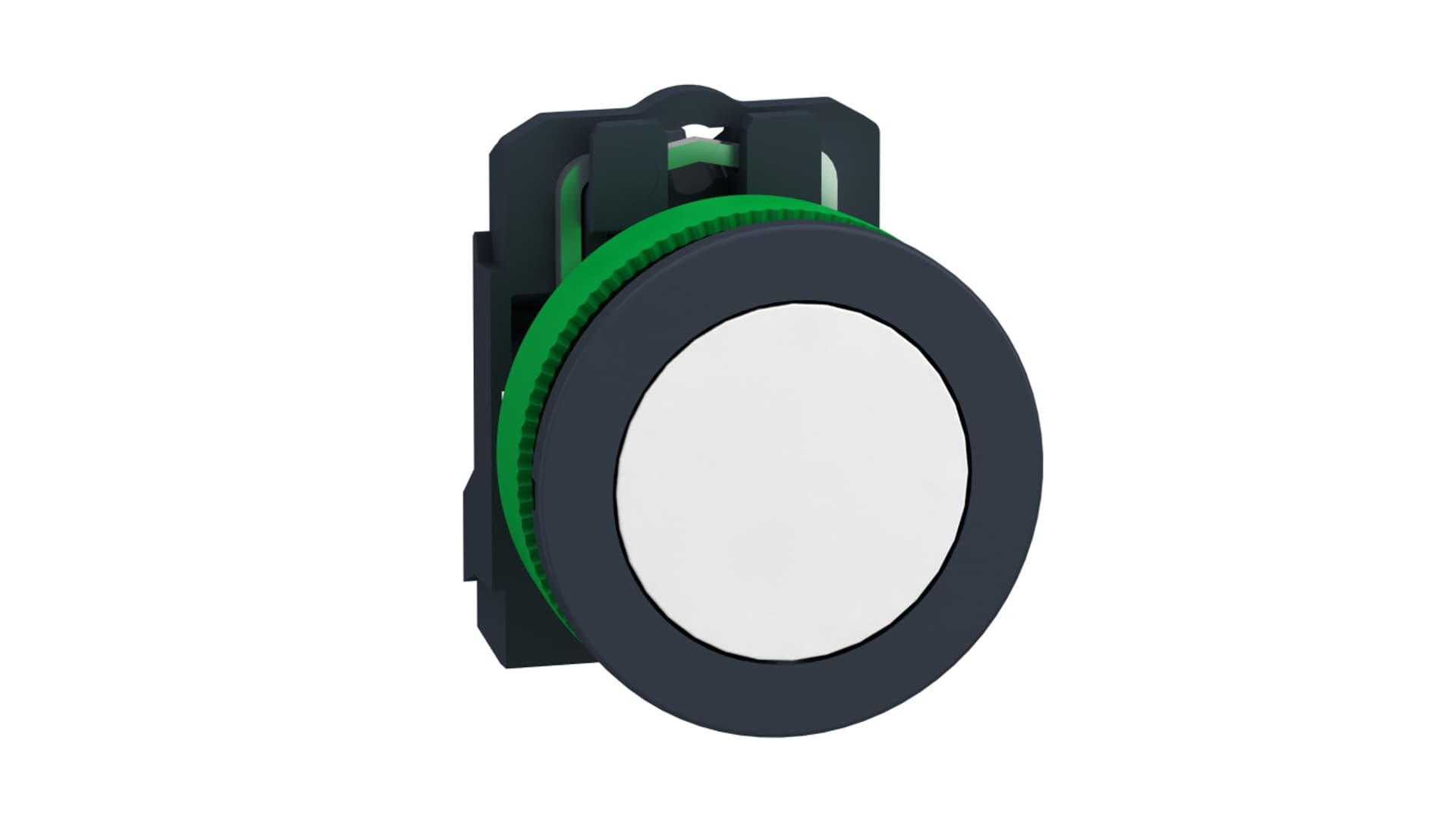 

Harmony XB5 Przycisk płaski plastik. biały fi30 gładka soczewka zintegrowana dioda LED 110...120 V AC XB5FVG1