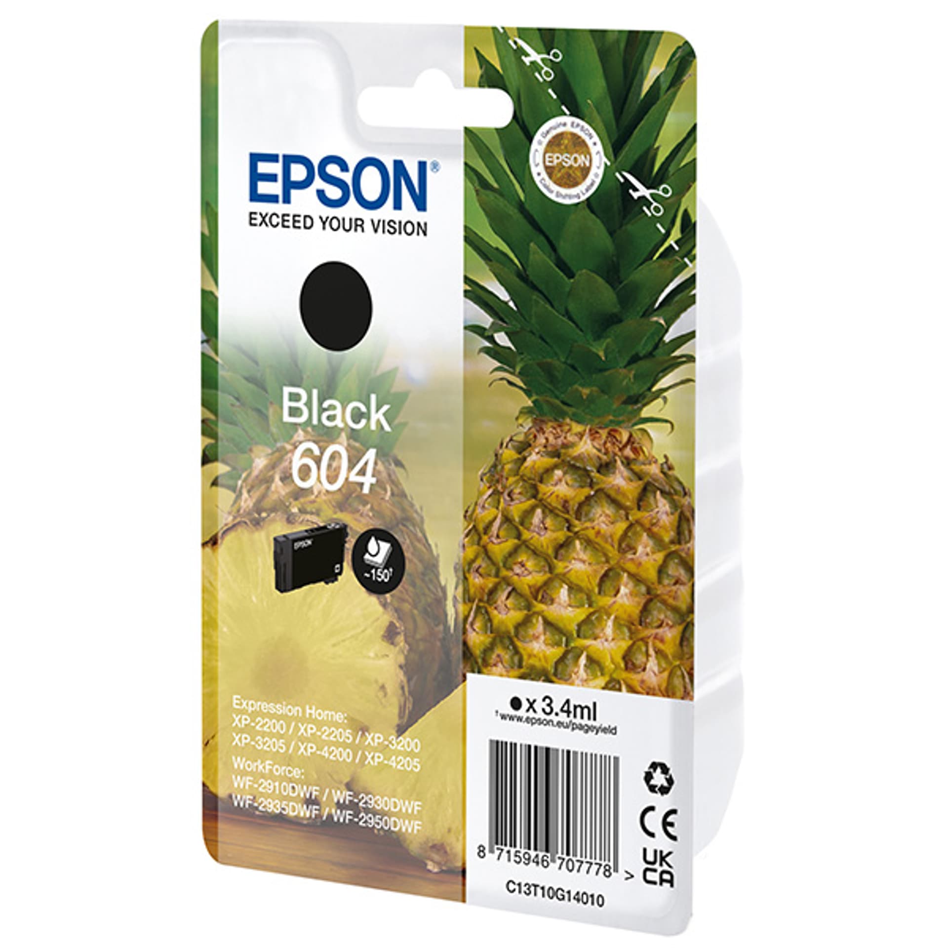 

Epson oryginalny ink / tusz C13T10G14010, T10G140, 604, black, 3.4ml, Epson XP-2200, XP-3200, XP-4200, WF-2930DWF, WF-2950DWF