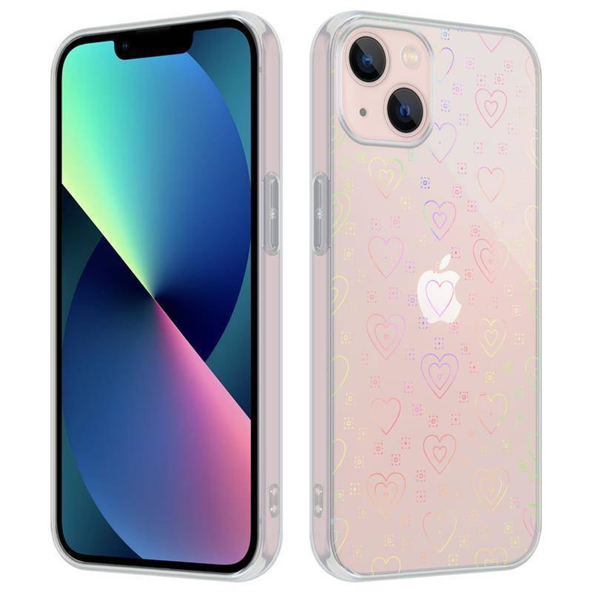 

Etui IPHONE X / XS MX Holo Heart Clear transparentne