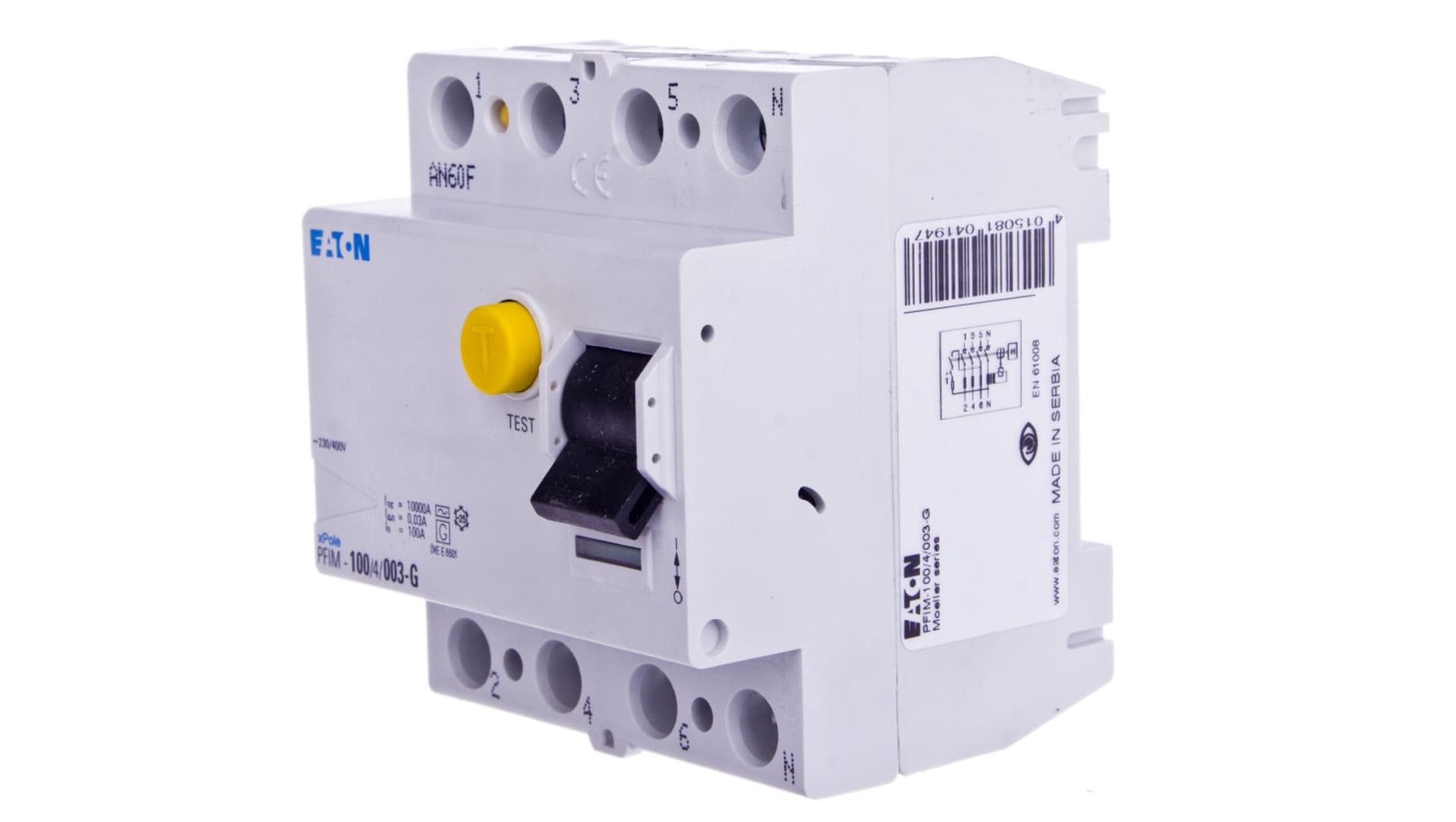 

Wyłącznik różnicowoprądowy 4P 100A 0,03A typ G PFIM-100/4/003-G 104383
