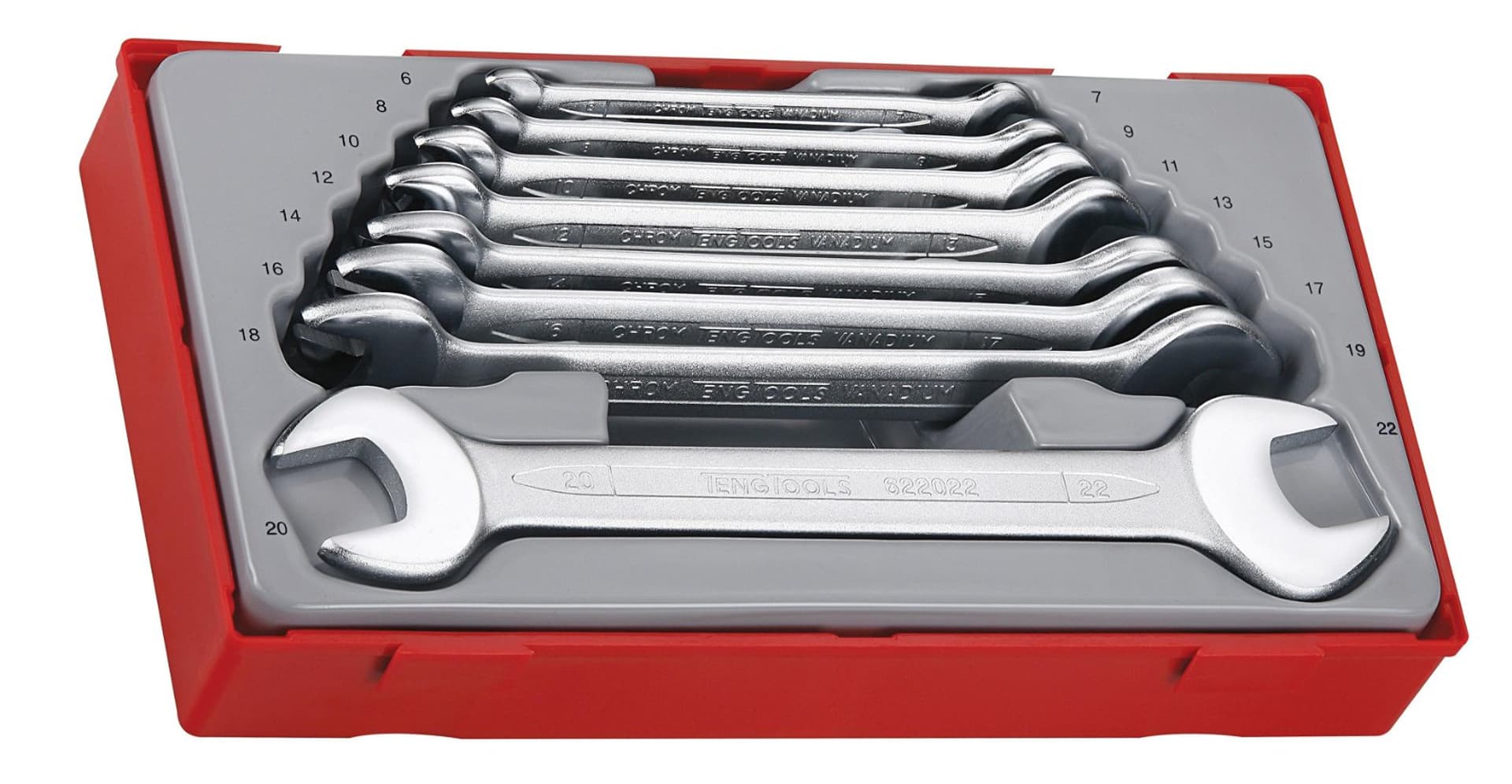 

8-elementowy zestaw kluczy płaskich TT6208 Teng Tools