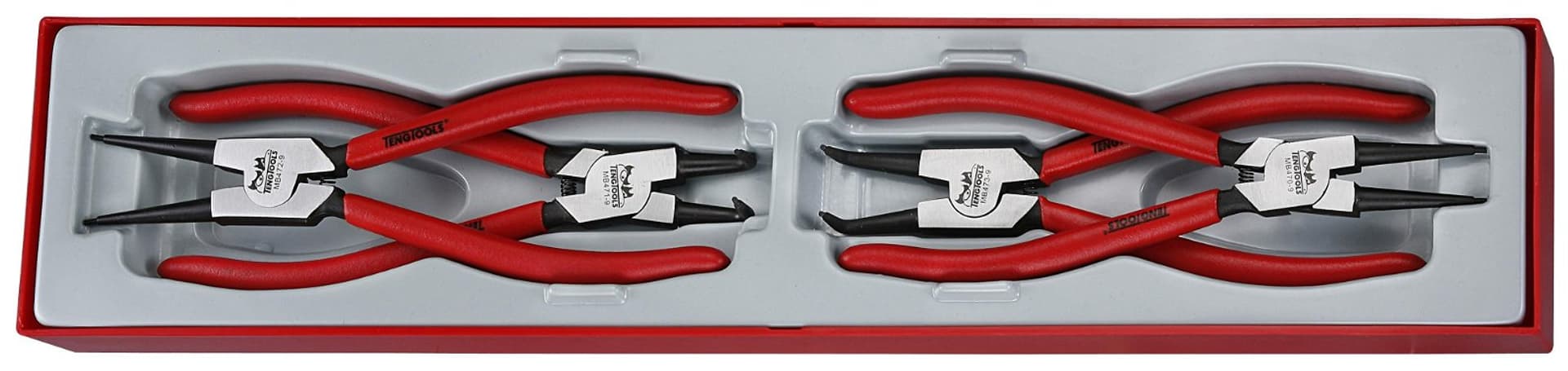 

4-elementowy zestaw szczypiec do wewn. i zewn. pierścieni osadczych Teng Tools TTX474-9