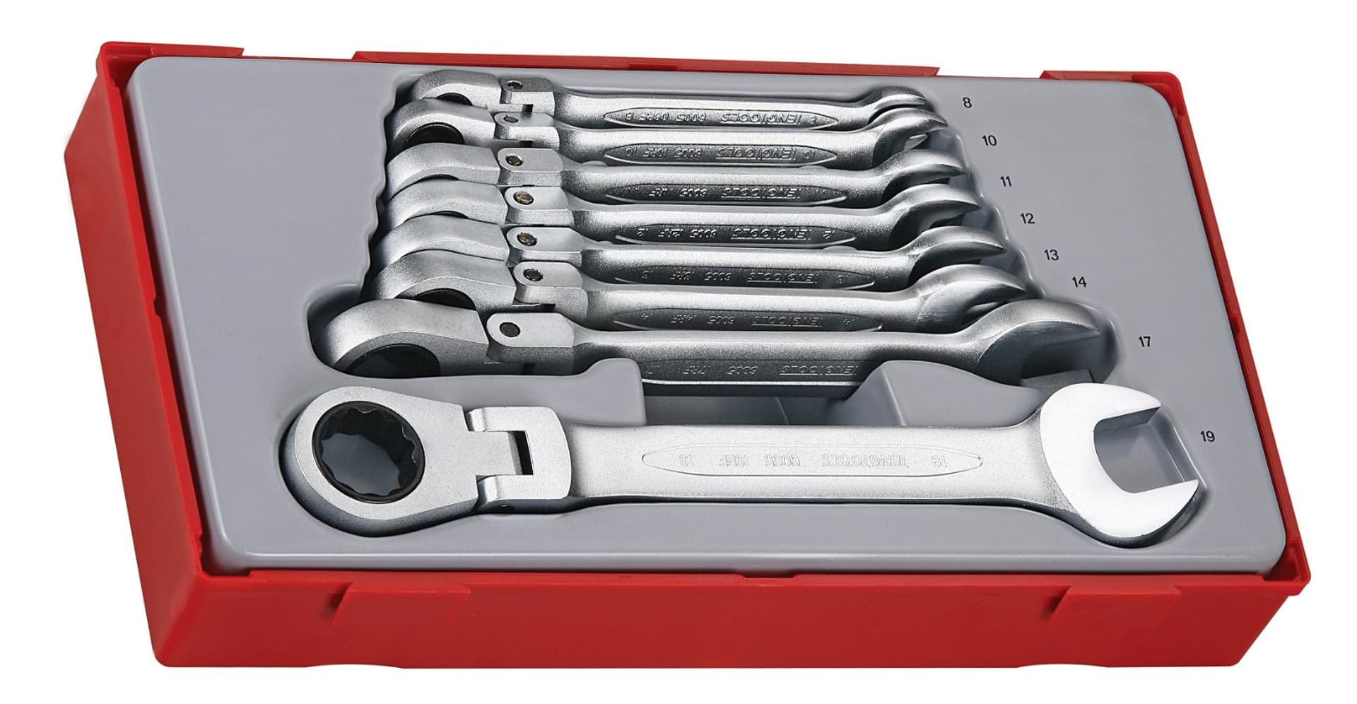 

Klucze płasko-oczkowe przegubowe z zapadką TT6508RF Teng Tools