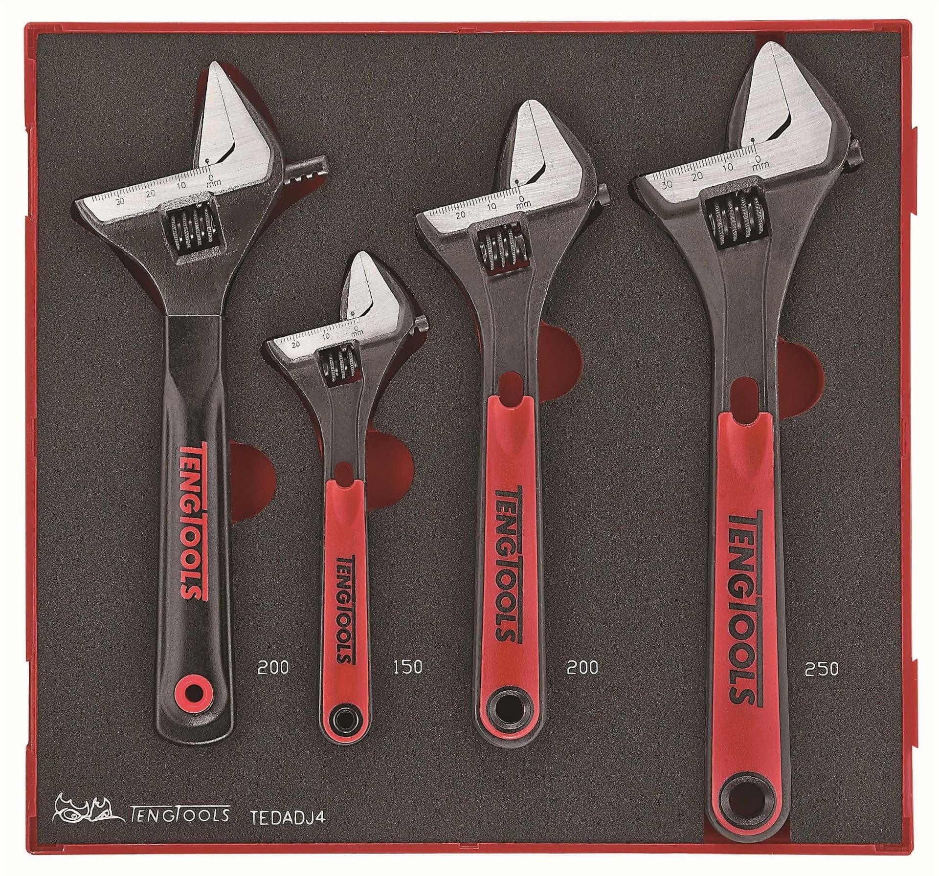 

4-elementowy zestaw kluczy nastawnych Teng Tools TEDADJ4