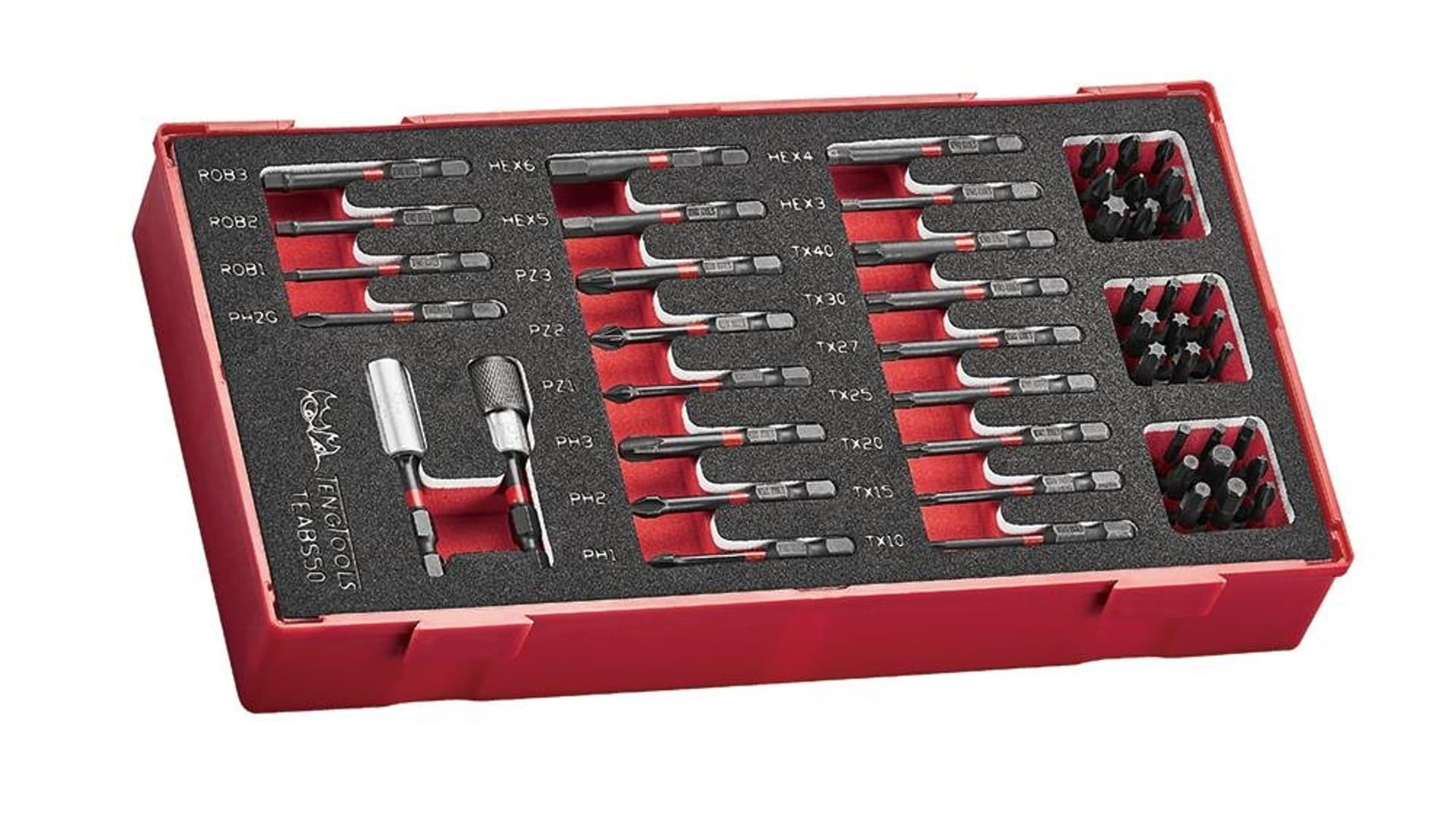 

50-elementowy zestaw grotów wkrętakowych Teng Tools Impact TEABS50