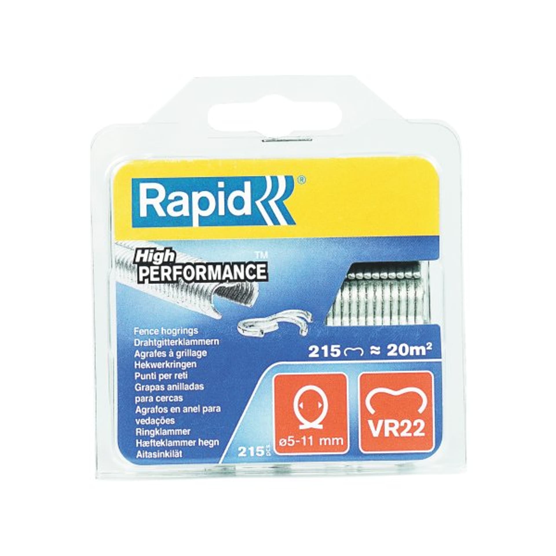 

Zszywki zaciskowe do ogrodzenia Rapid VR22 - opakowanie 215 szt.