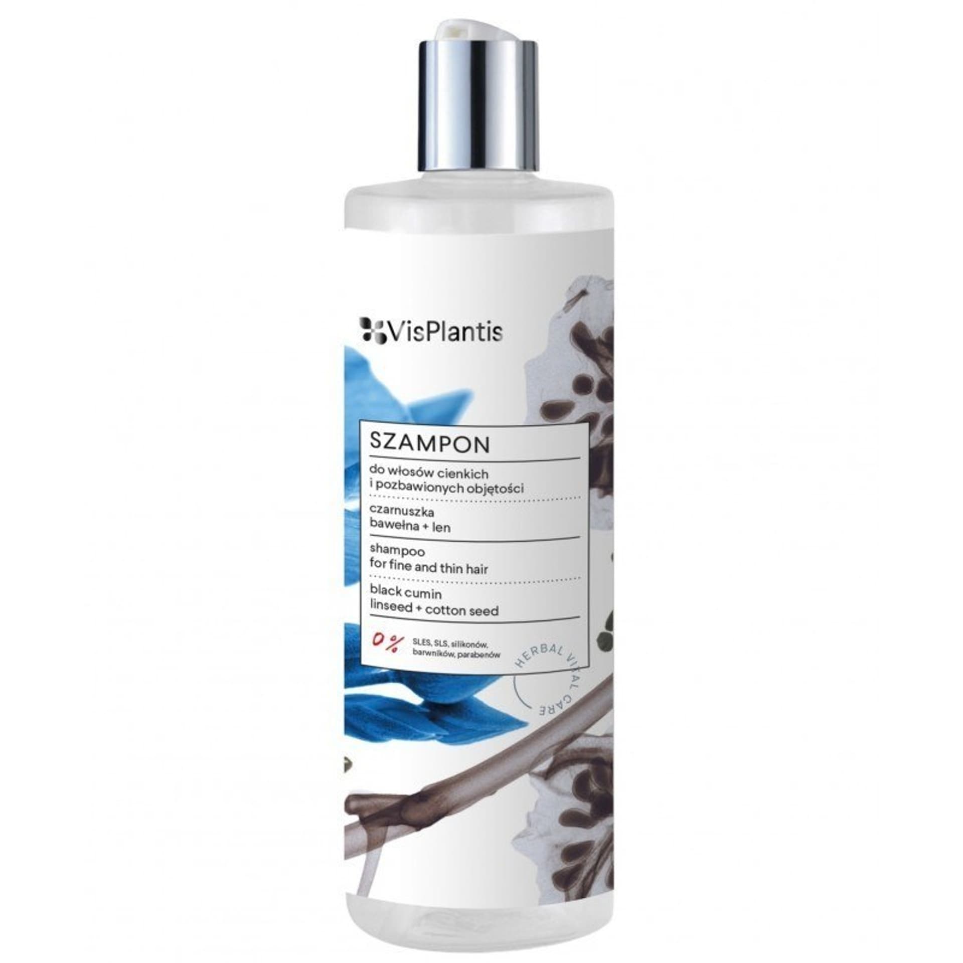 

Vis Plantis Herbal Vital Care Szampon do włosów cienkich i bez objętości (czarnuszka-bawełna-len) 400ml