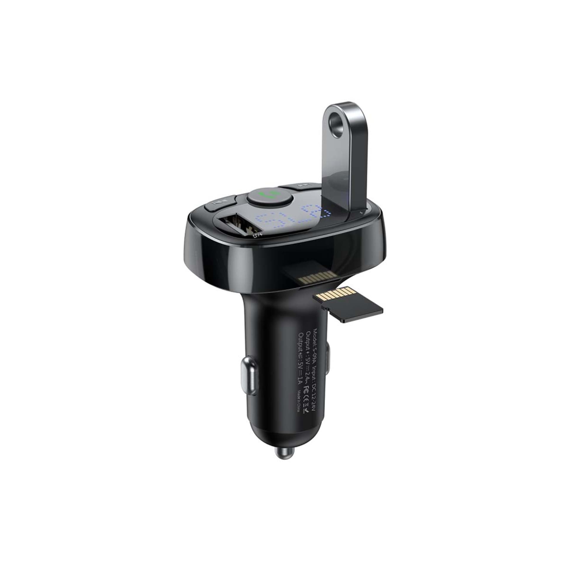 

Transmiter FM Baseus T typed Bluetooth 2xUSB microSD (czarny)