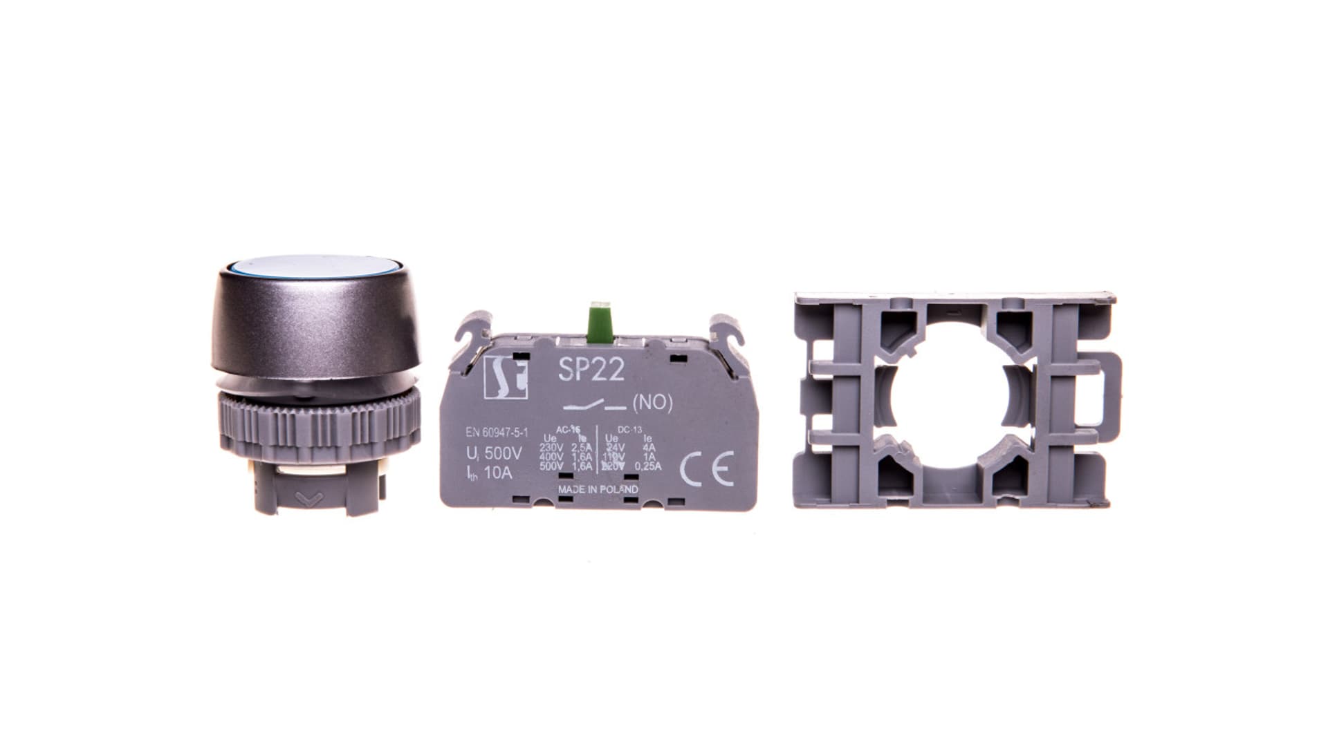 

Przycisk sterowniczy 22mm niebieski z samopowrotem 1Z SP22-KN-10.