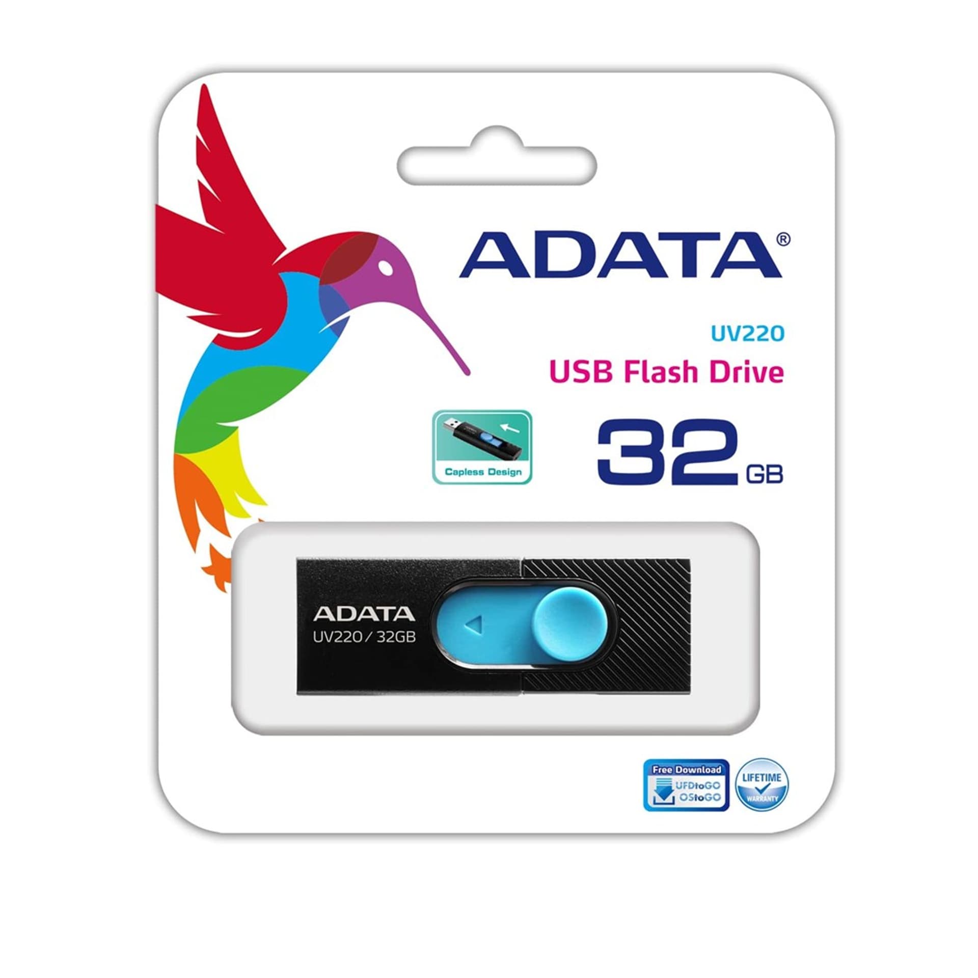 

Pendrive ADATA UV220 AUV220-32G-RBKBL (32GB; USB 2.0; kolor czarny)