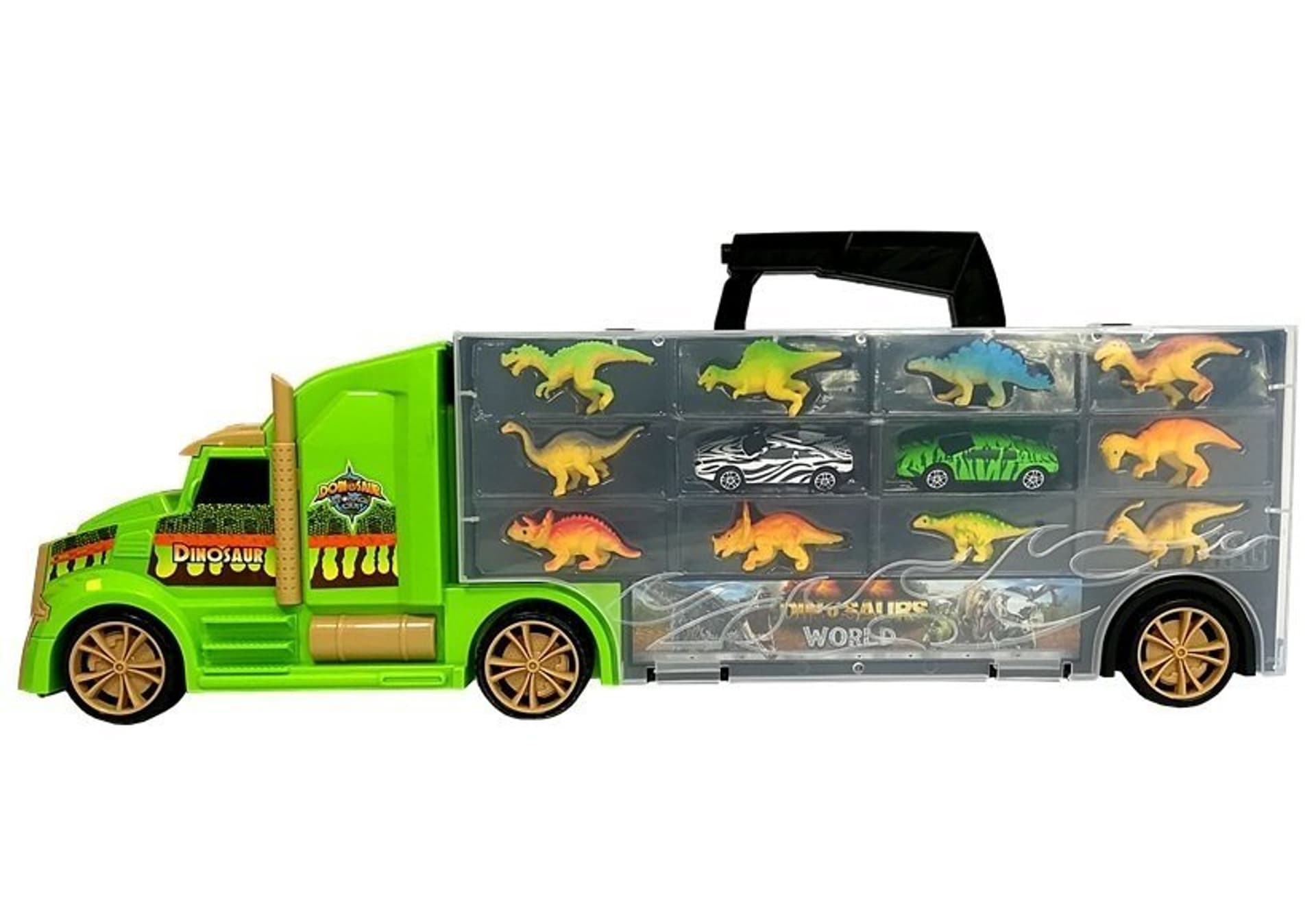 

Ciężarówka Transporter Sorter Walizka z Dinozaurami Zielona