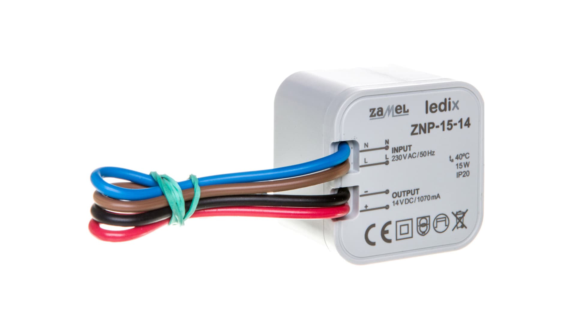 

Zasilacz LED dopuszkowy 14V DC 15W ZNP-15-14 LDX10000031