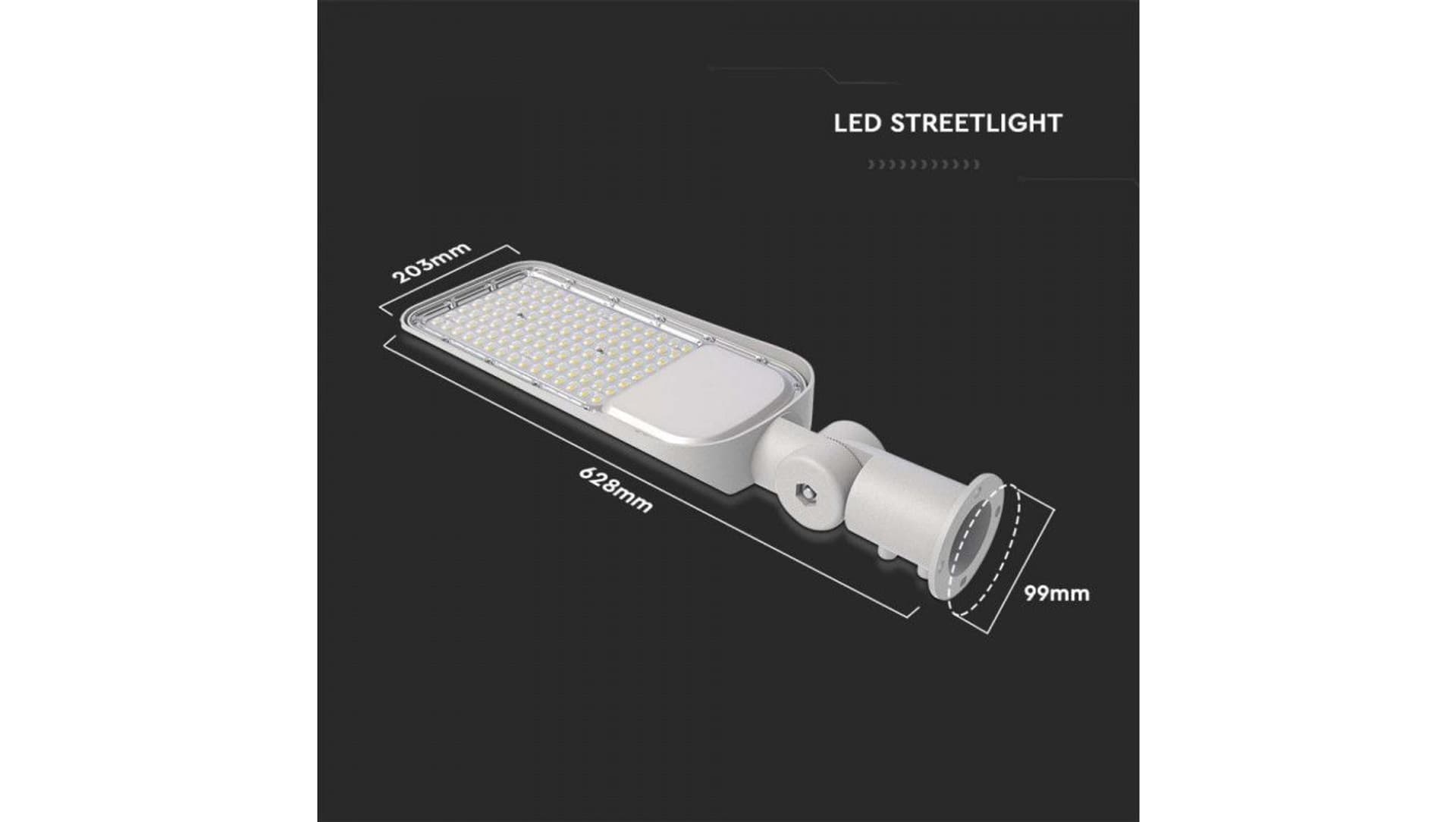 

Oprawa Uliczna LED z regulowanym uchwytem 150W 16500lm 4000K Diody SAMSUNG IP65 Szara 5 Lat Gwarancji 20428