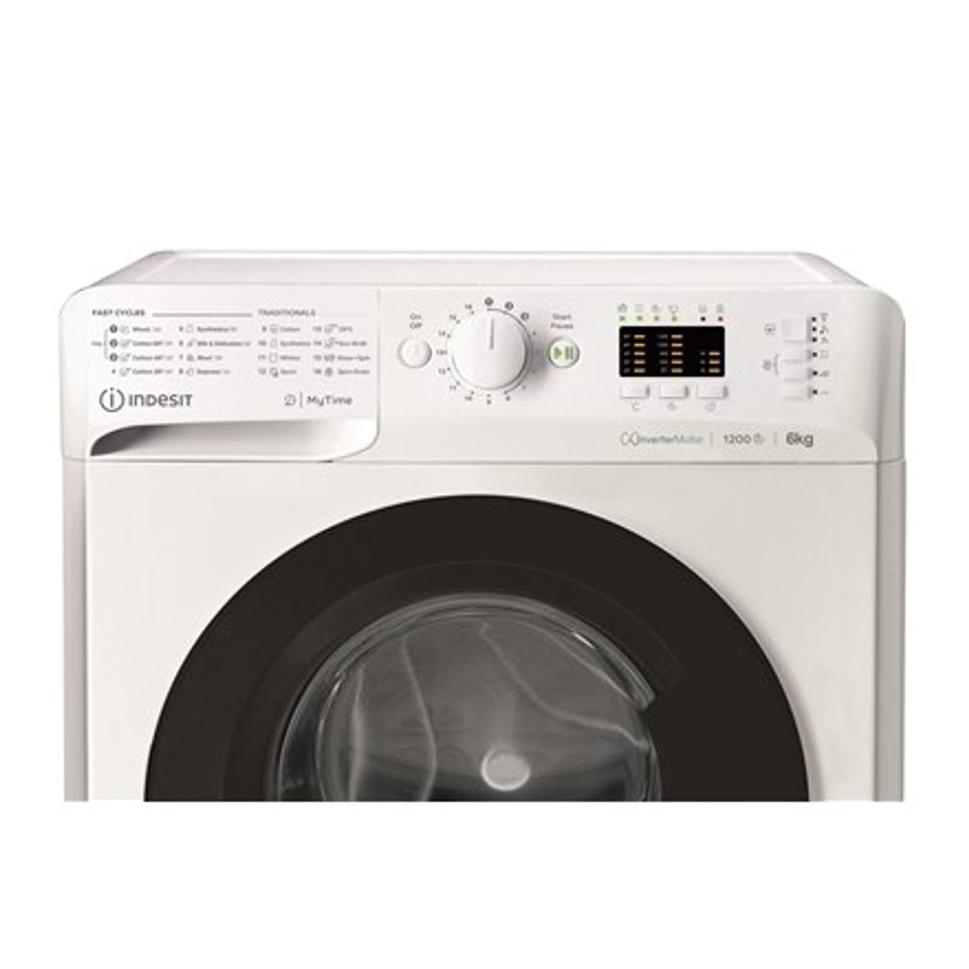 

INDESIT Pralka MTWSA 61294 WK EE Klasa efektywności energetycznej C, ładowanie od przodu, pojemność prania 6 kg, 1151 obr./min,