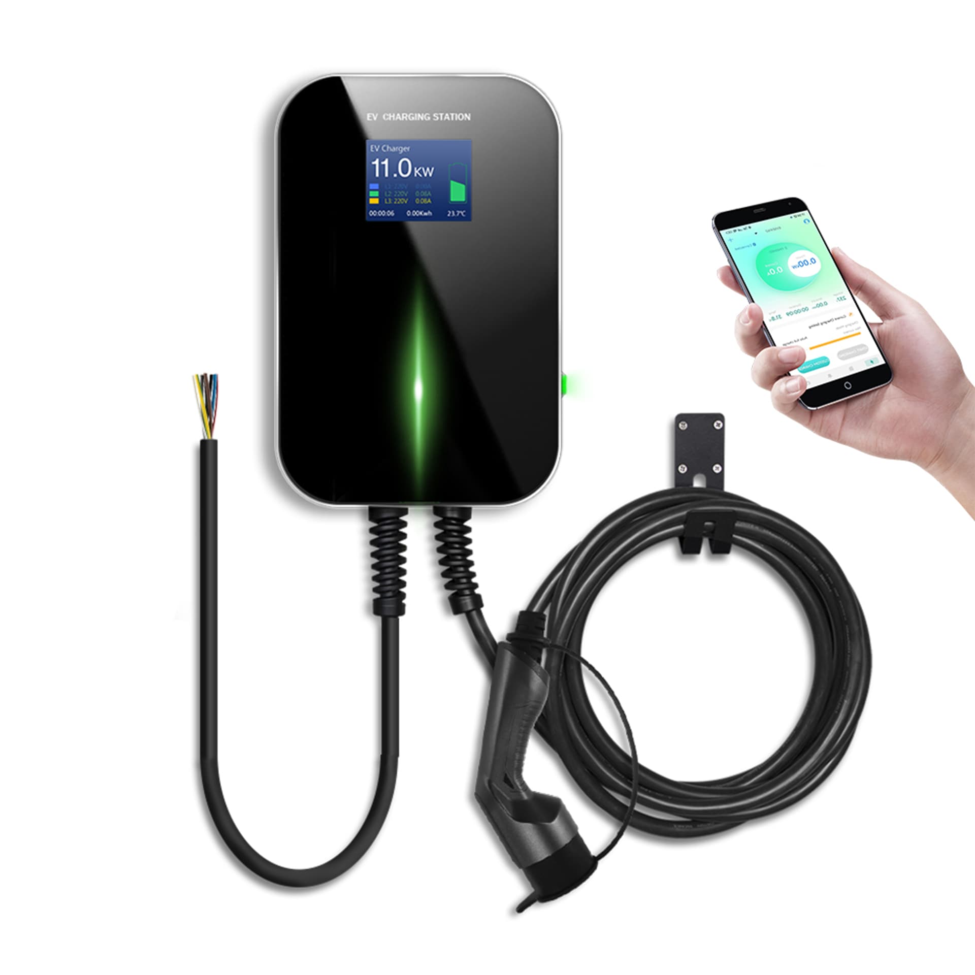 

EXTRALINK BS20-BC-22kW-APP MODE C EV CHARGING STATION, 6.1M TYPE2 CABLE, 32A 3 PHASE 22KW, LCD SCREEN